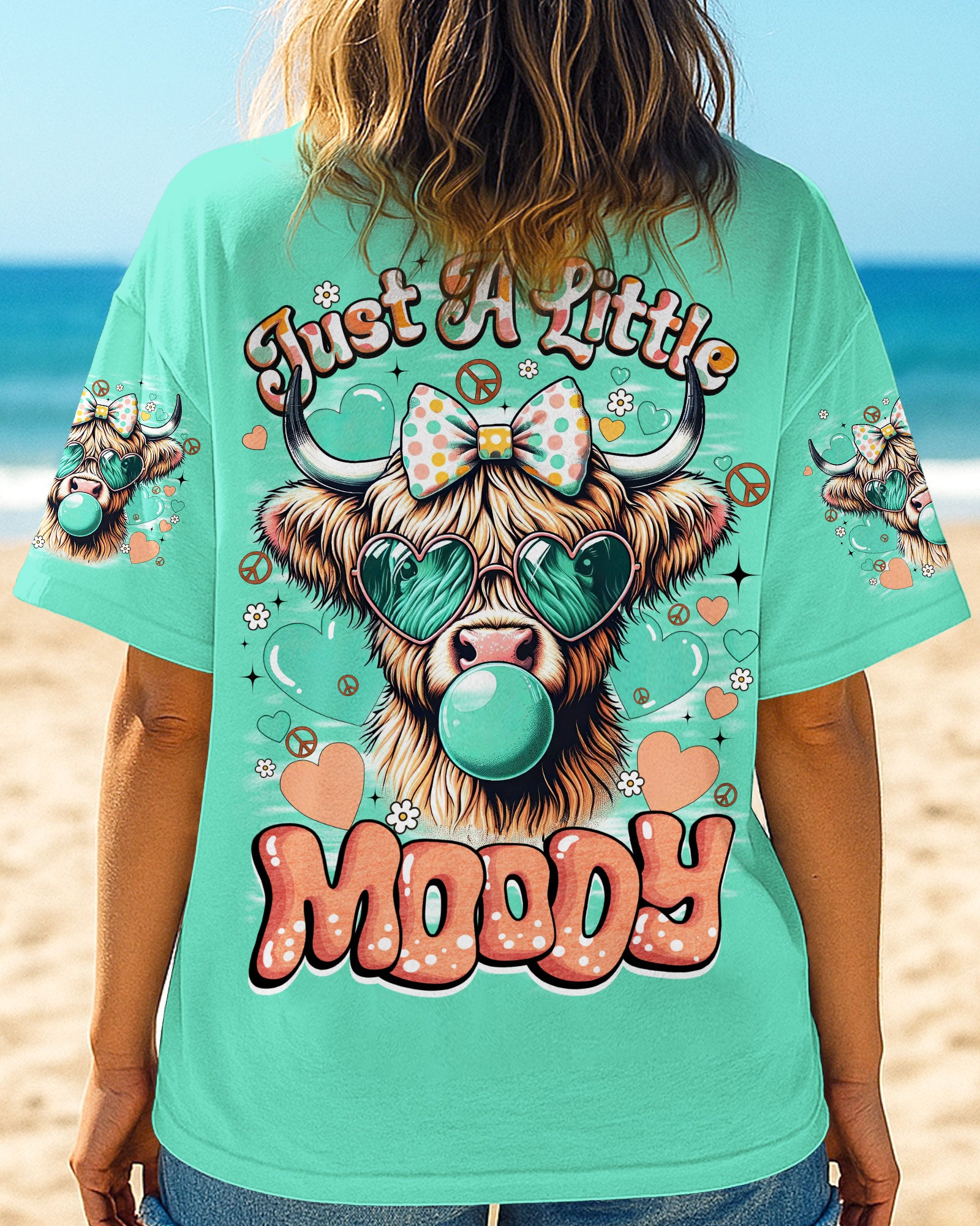 JUST A LITTLE MOODY COW HIPPIE ALL OVER PRINT - TYQY1007251