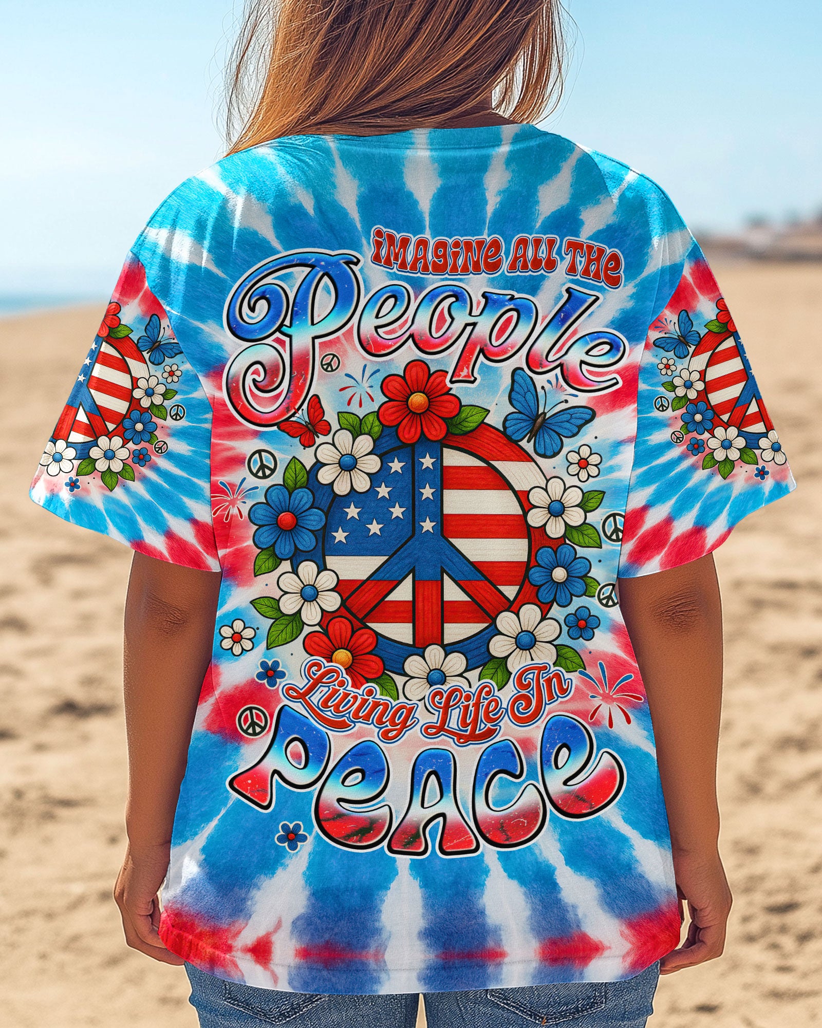 IMAGINE ALL THE PEOPLE LIVING LIFE IN PEACE TIE DYE ALL OVER PRINT - TYQY1605252