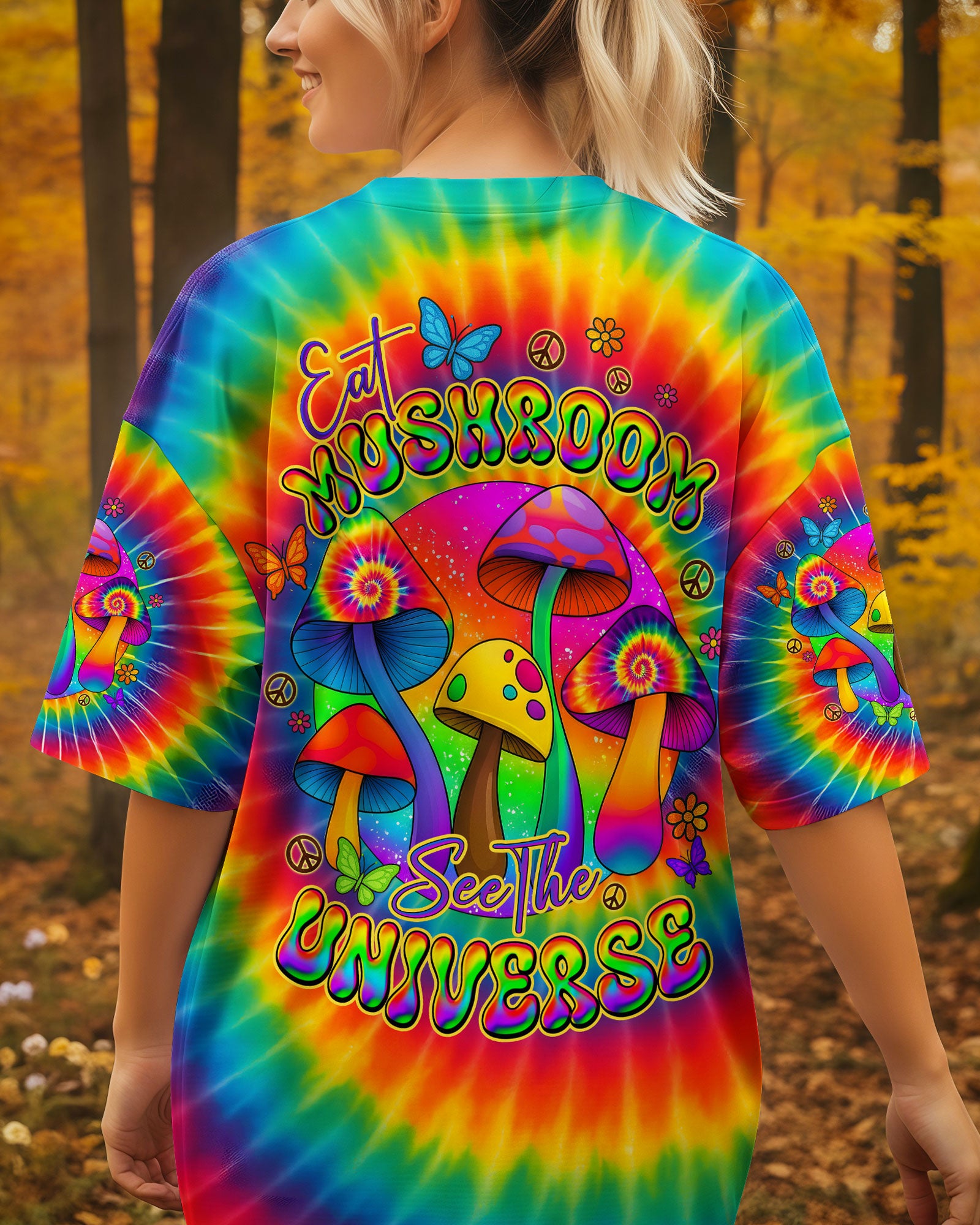 EAT MUSHROOMS SEE THE UNIVERSE TIE DYE ALL OVER PRINT - TYQY1111251