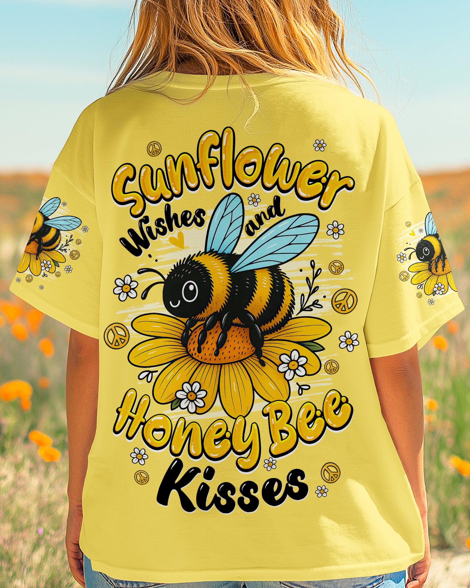 SUNFLOWER WISHES AND HONEY BEE KISSES ALL OVER PRINT - TYQY2605253