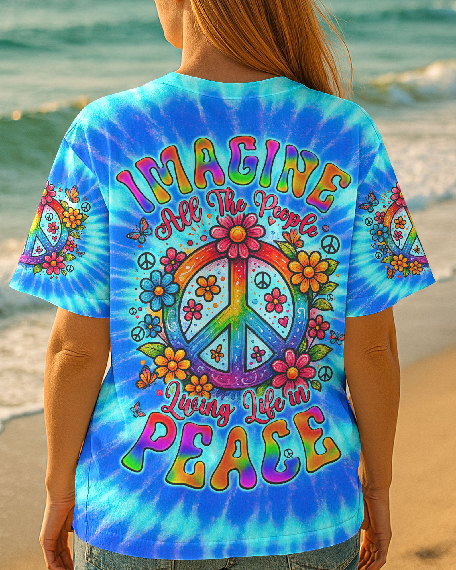 IMAGINE ALL THE PEOPLE LIVING LIFE IN PEACE TIE DYE ALL OVER PRINT - TYQY2504253