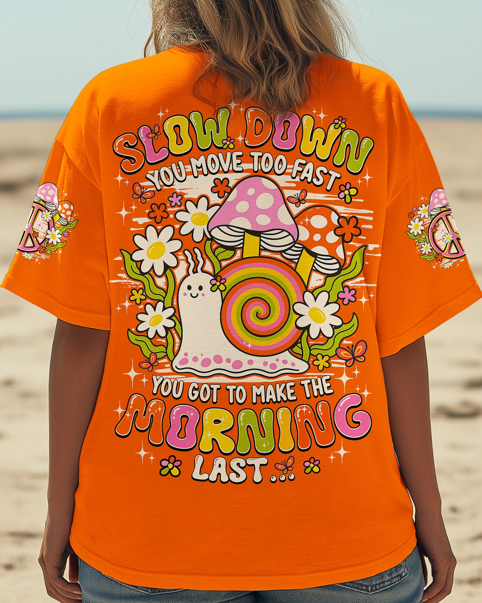 SLOW DOWN SNAIL HIPPIE ALL OVER PRINT - TY0207252