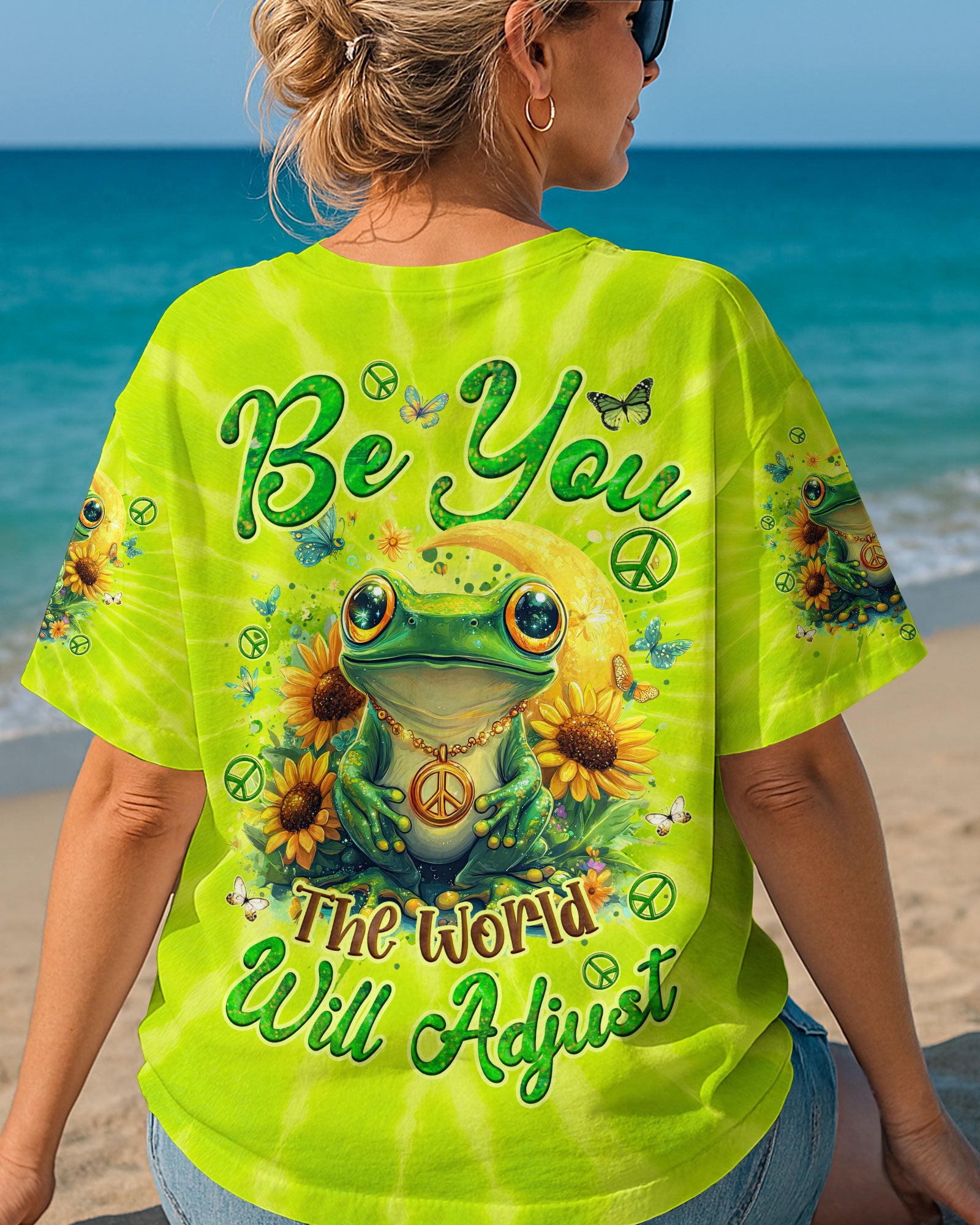 BE YOU THE WORLD WILL ADJUST FROG TIE DYE ALL OVER PRINT - TYQY0805243