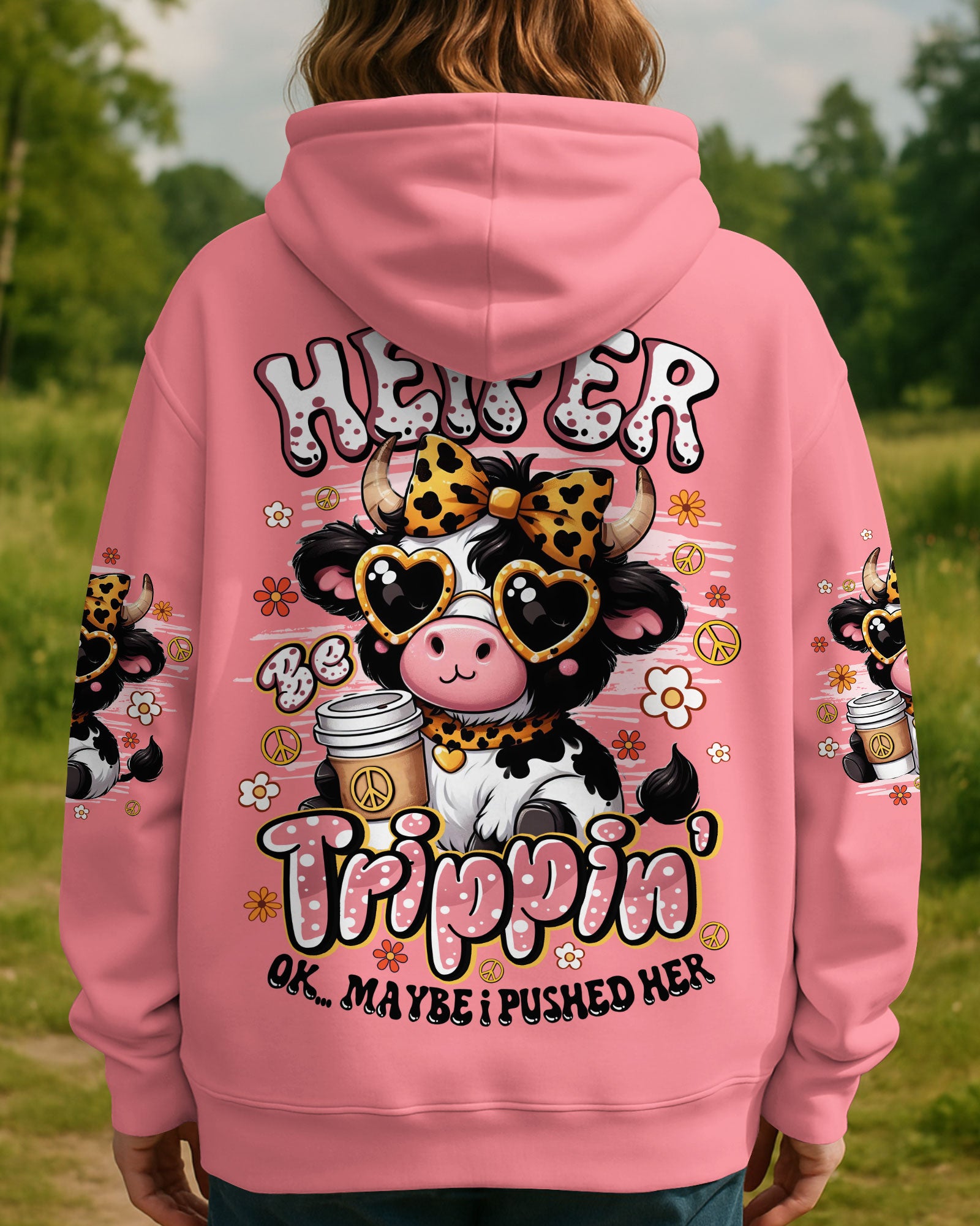 HEIFER BE TRIPPIN' COW HIPPIE ALL OVER PRINT - TYQY1607251
