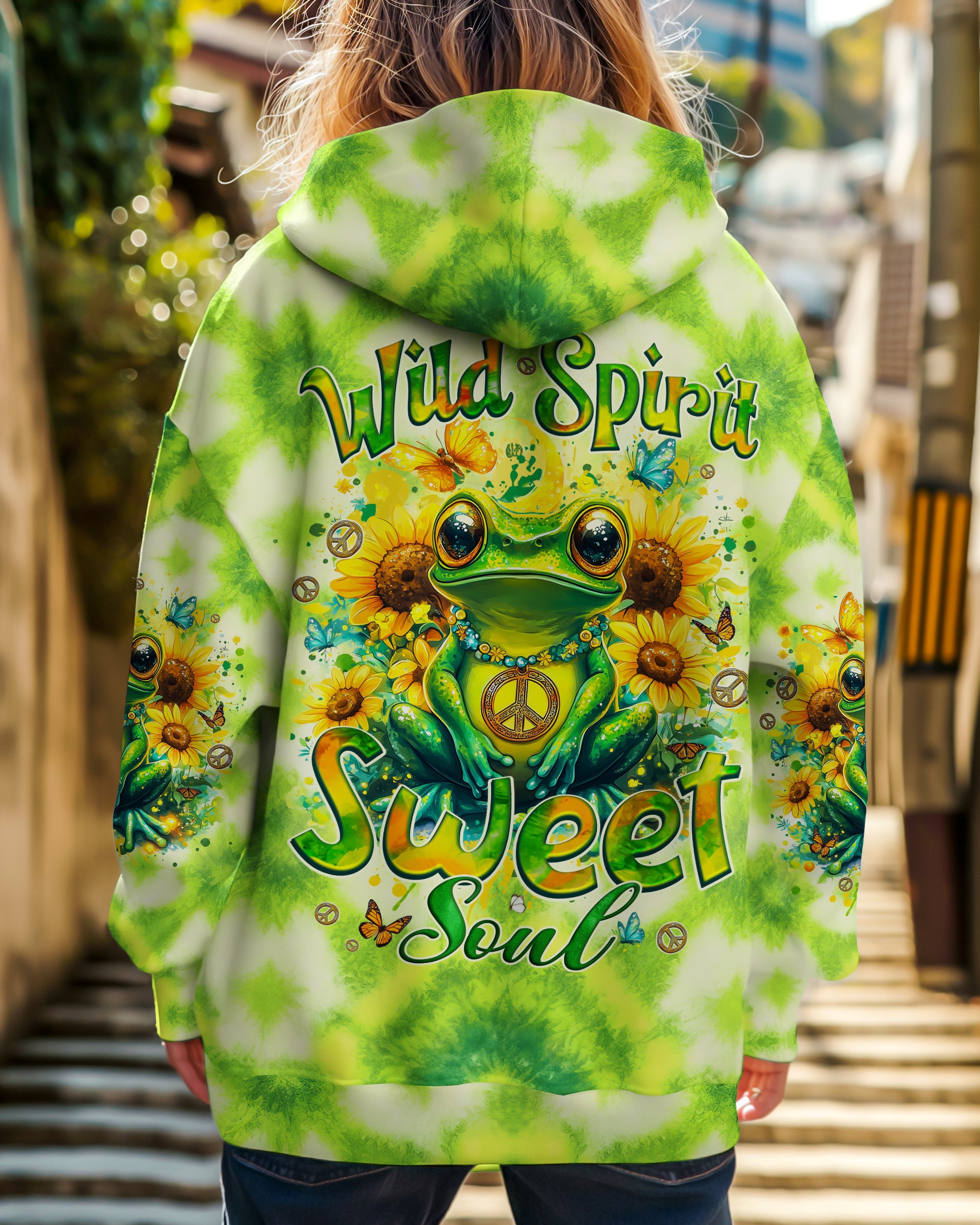 WILD SPIRIT SWEET SOUL FROG TIE DYE ALL OVER PRINT - TYQY1401251