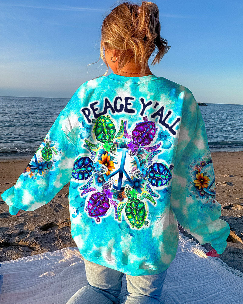PEACE Y'ALL TURTLES TIE DYE ALL OVER PRINT - TY0507234
