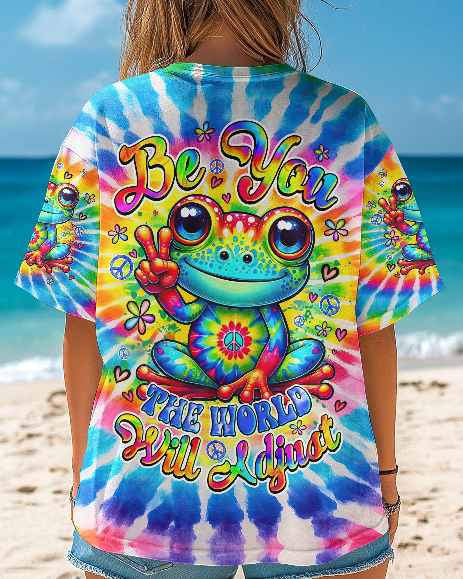 BE YOU THE WORLD WILL ADJUST FROG TIE DYE ALL OVER PRINT - TYQY2204254
