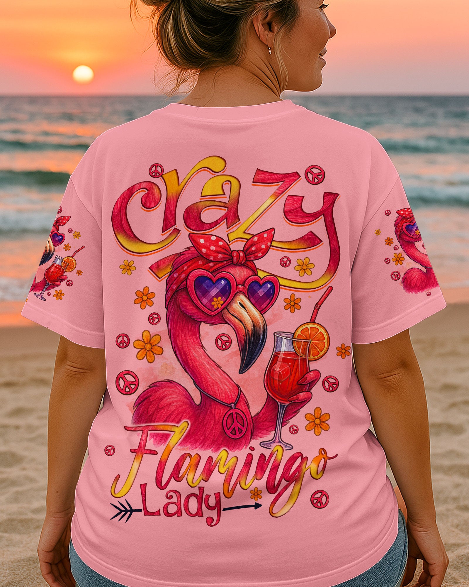 CRAZY FLAMINGO LADY ALL OVER PRINT - TYQY1804255