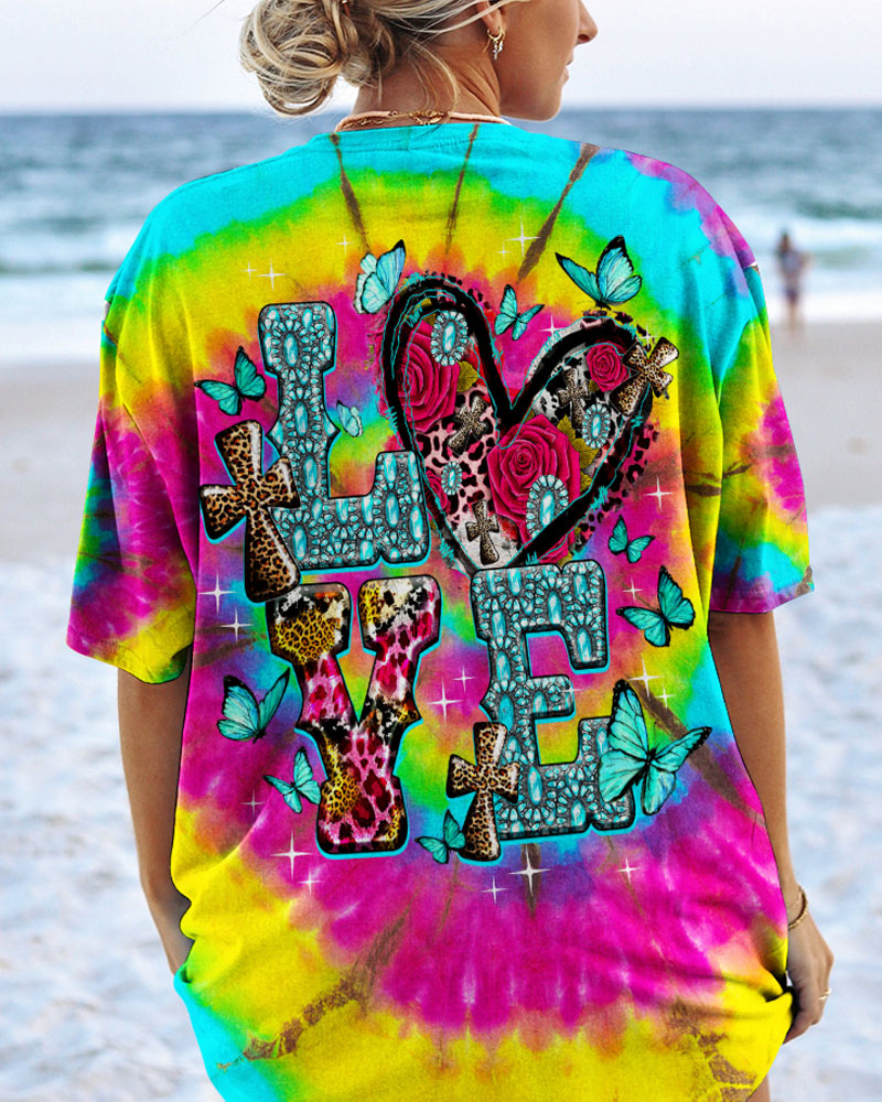 LOVE CROSS TIE DYE ALL OVER PRINT - TY1007232