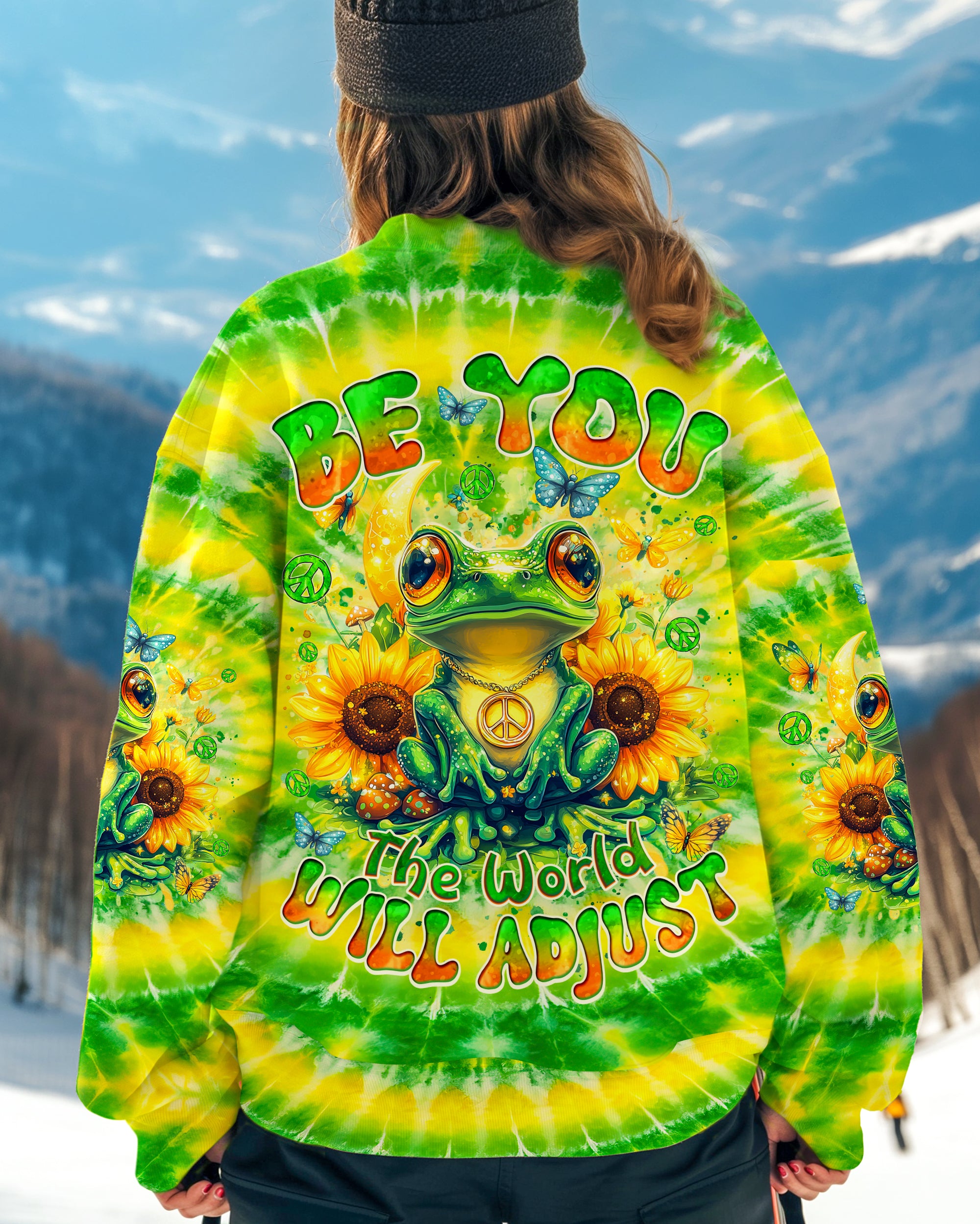 BE YOU THE WORLD WILL ADJUST FROG TIE DYE ALL OVER PRINT - TYQY0701256