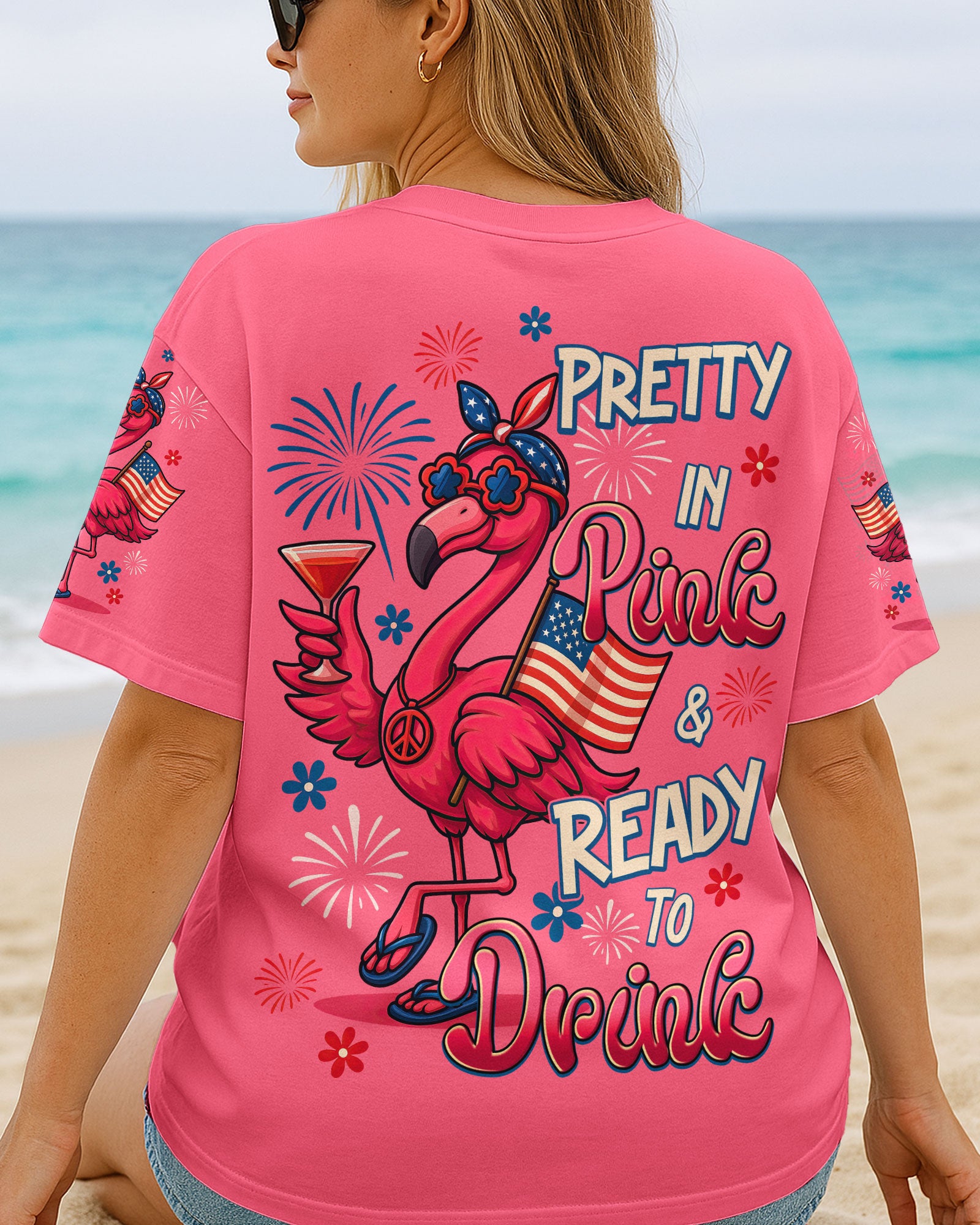 PRETTY IN PINK FLAMINGO ALL OVER PRINT - TYQY1505253
