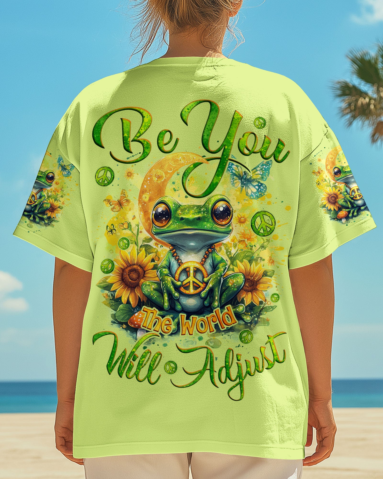 BE YOU THE WORLD WILL ADJUST FROG ALL OVER PRINT - TYQY2703255
