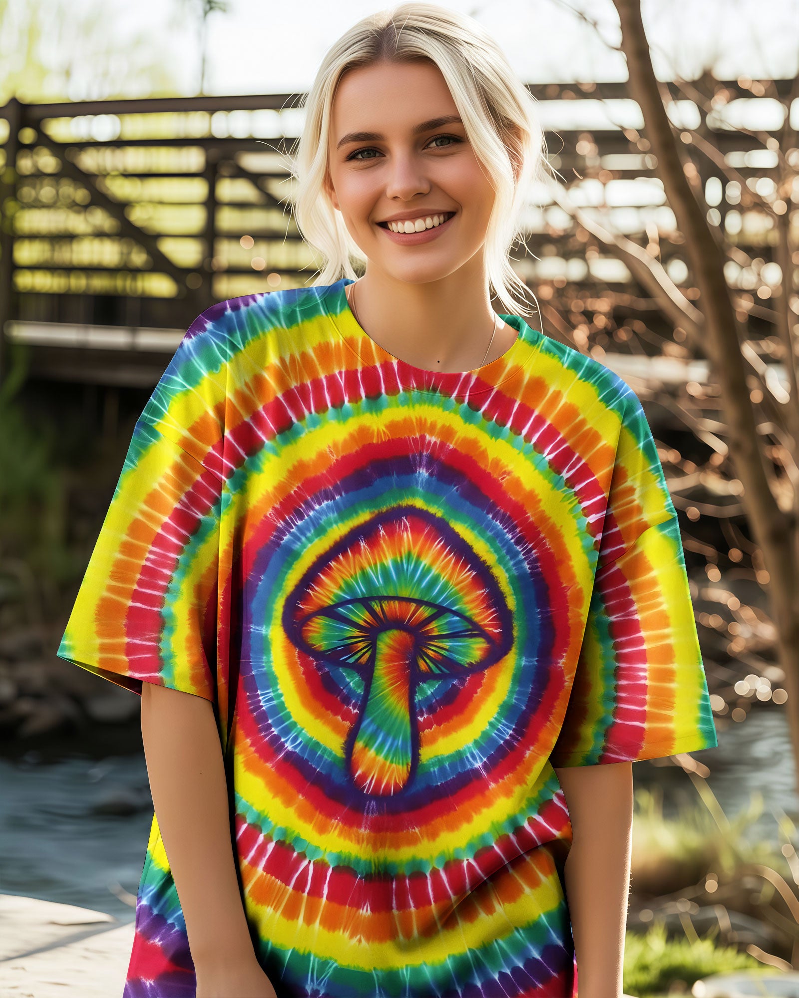 MUSHROOM COLORFUL TIE DYE ALL OVER PRINT - TYQY0112251