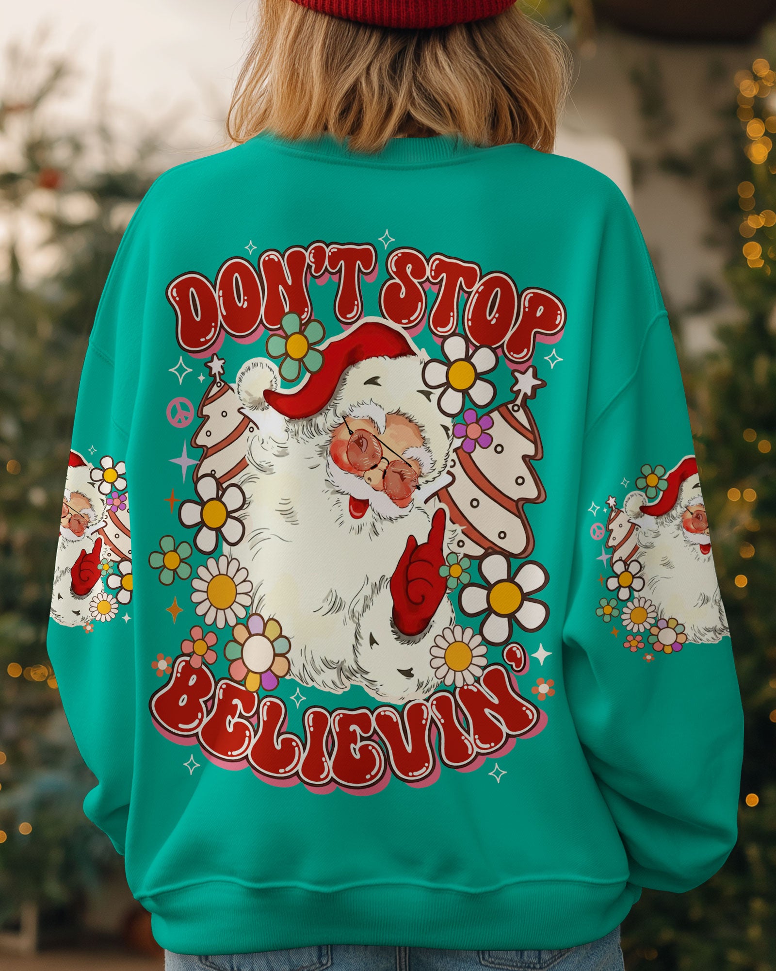 DON'T STOP BELIEVING  SANTA CHRISTMAS ALL OVER PRINT - TY1511251