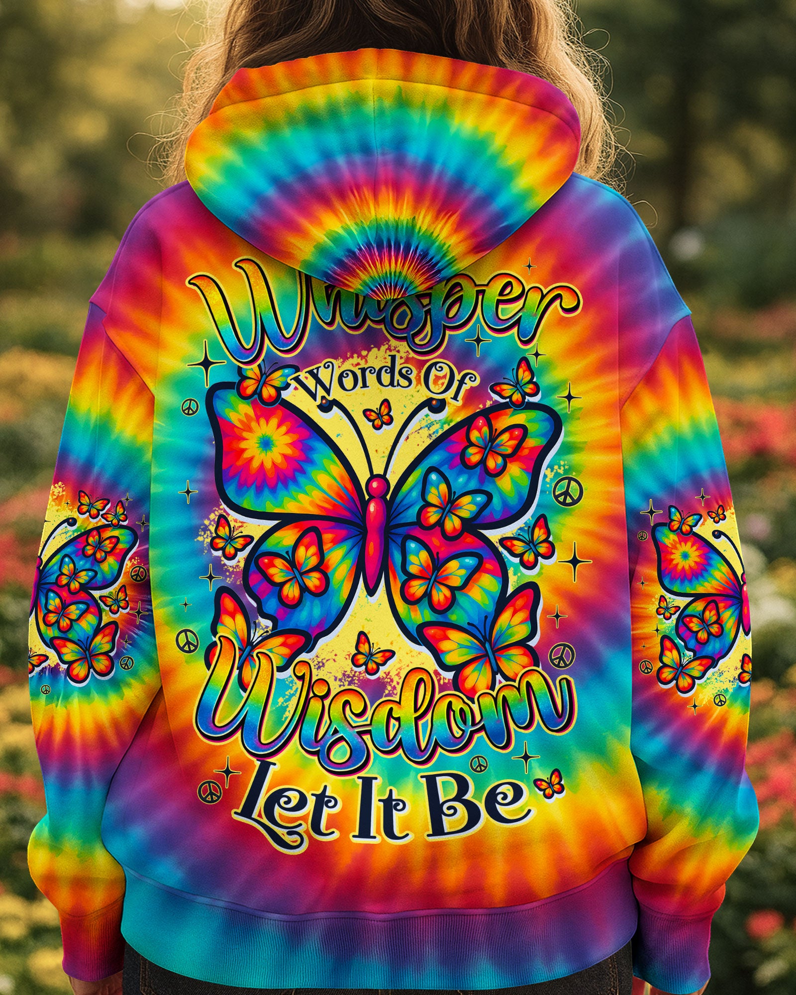 WHISPER WORDS OF WISDOM LET IT BE BUTTERFLY TIE DYE ALL OVER PRINT - TYQY0810254
