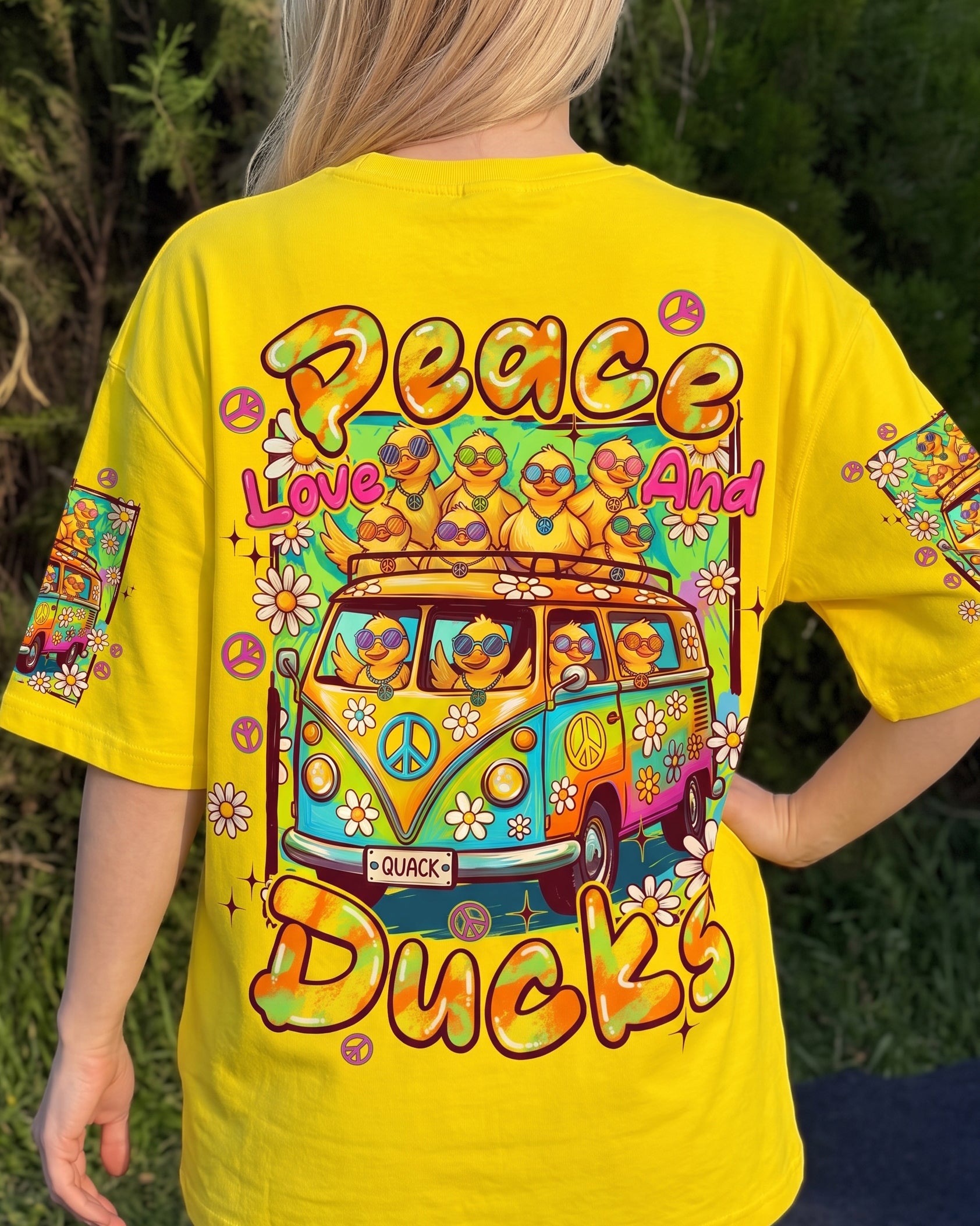 PEACE LOVE AND DUCKS ALL OVER PRINT - TYPQ2407263