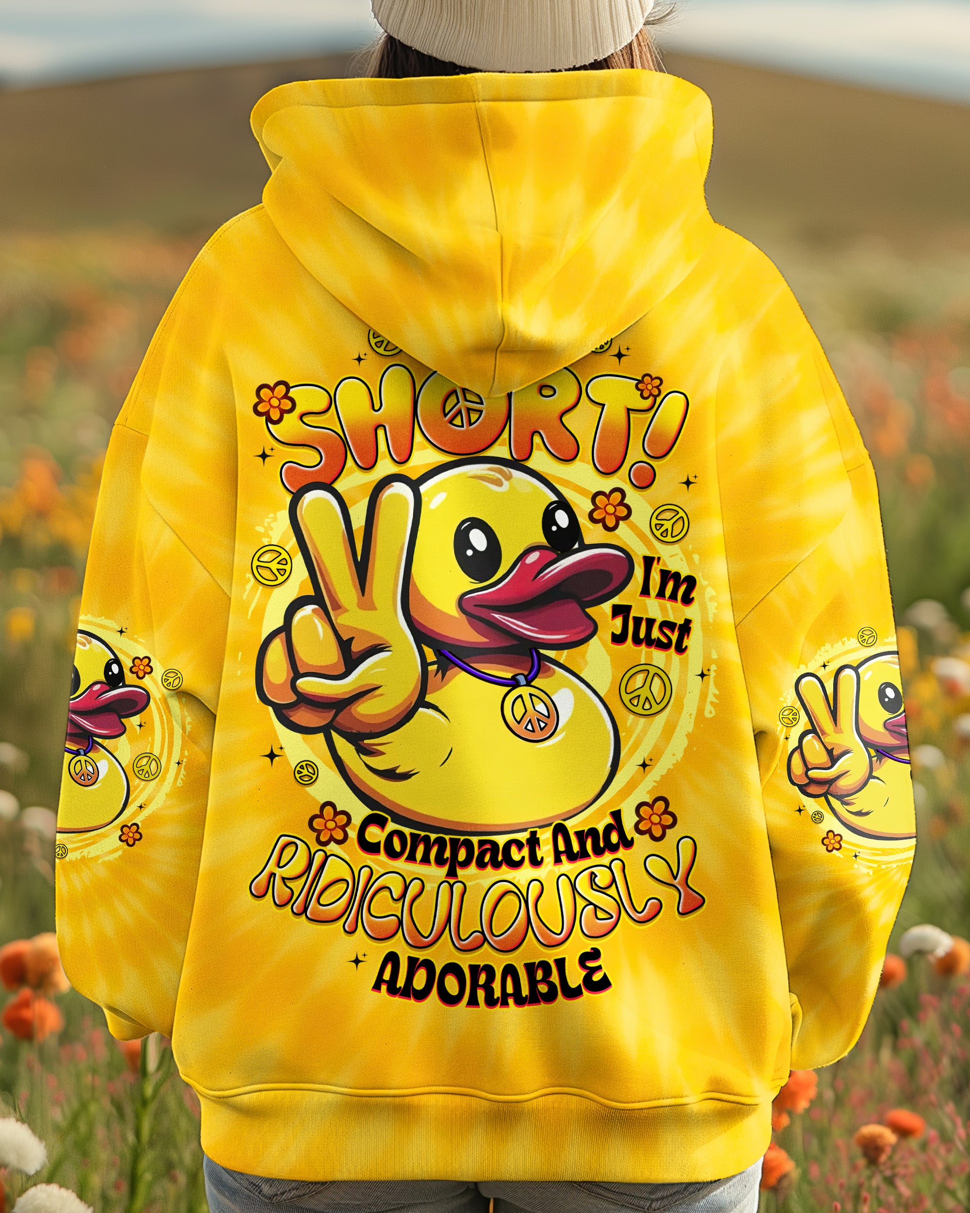 I'M NOT SHORT DUCK TIE DYE ALL OVER PRINT - TYTD2008251