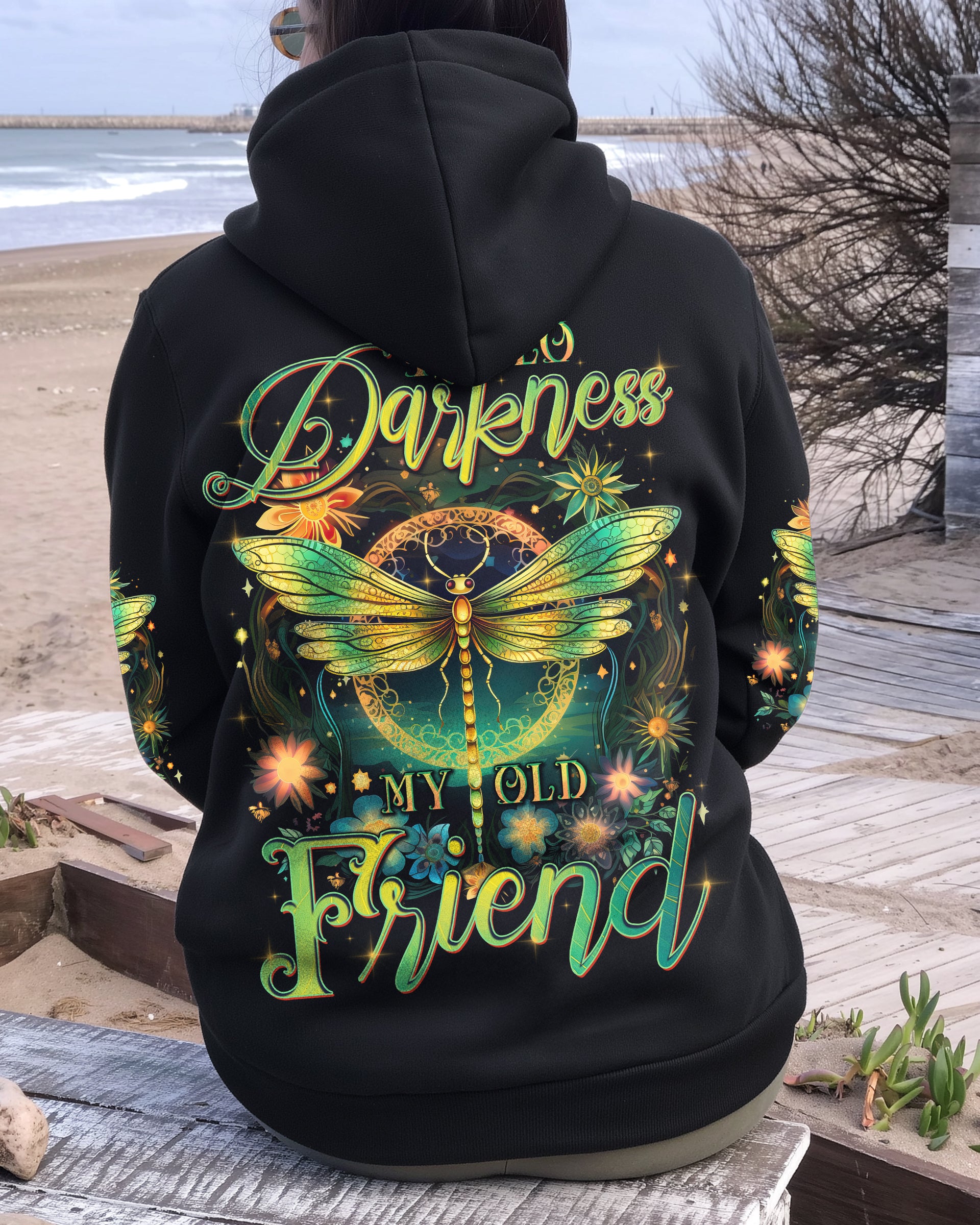 HELLO DARKNESS MY OLD FRIEND DRAGONFLY ALL OVER PRINT - TYTD0609252