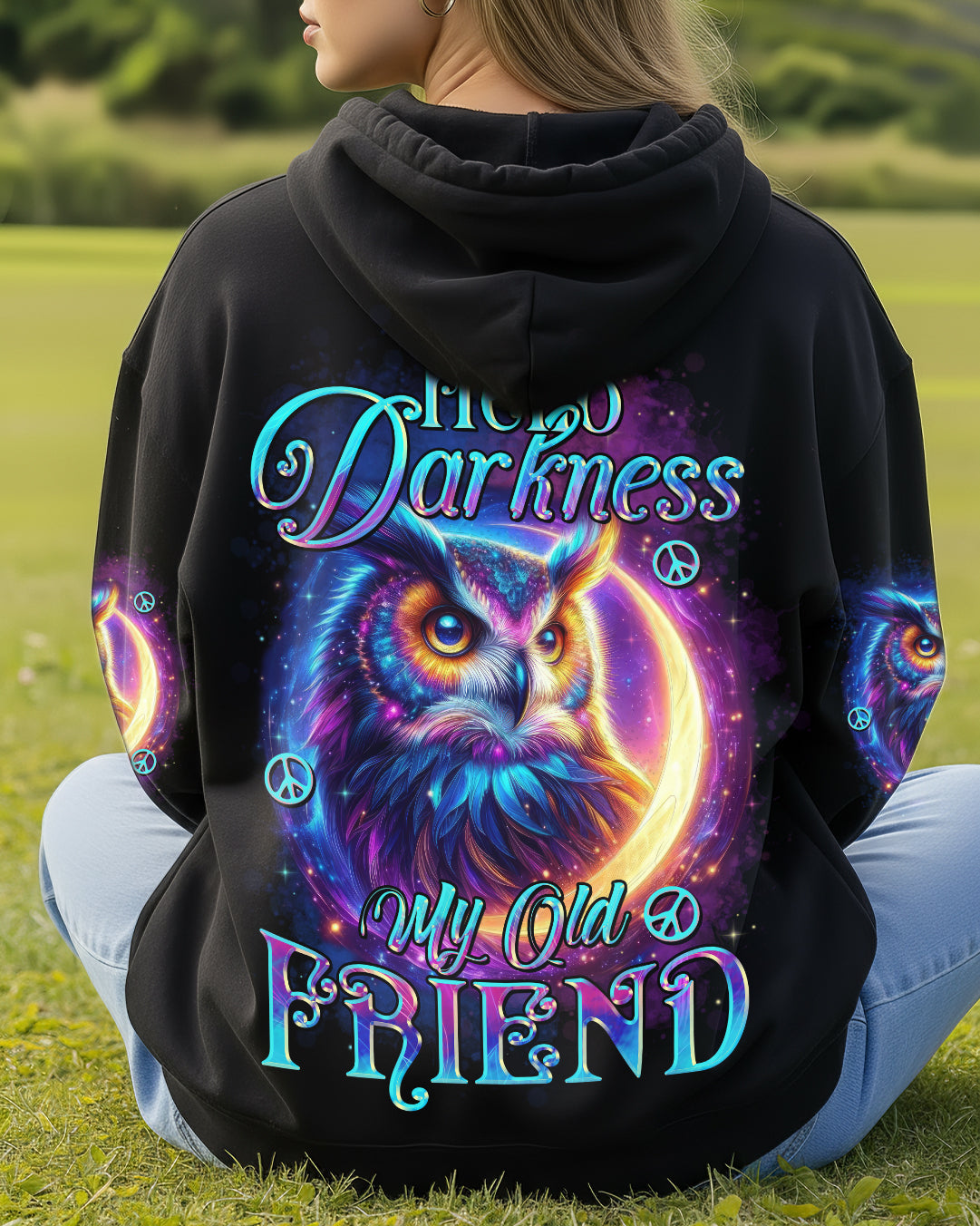 HELLO DARKNESS MY OLD FRIEND OWL ALL OVER PRINT - TYTD0611251