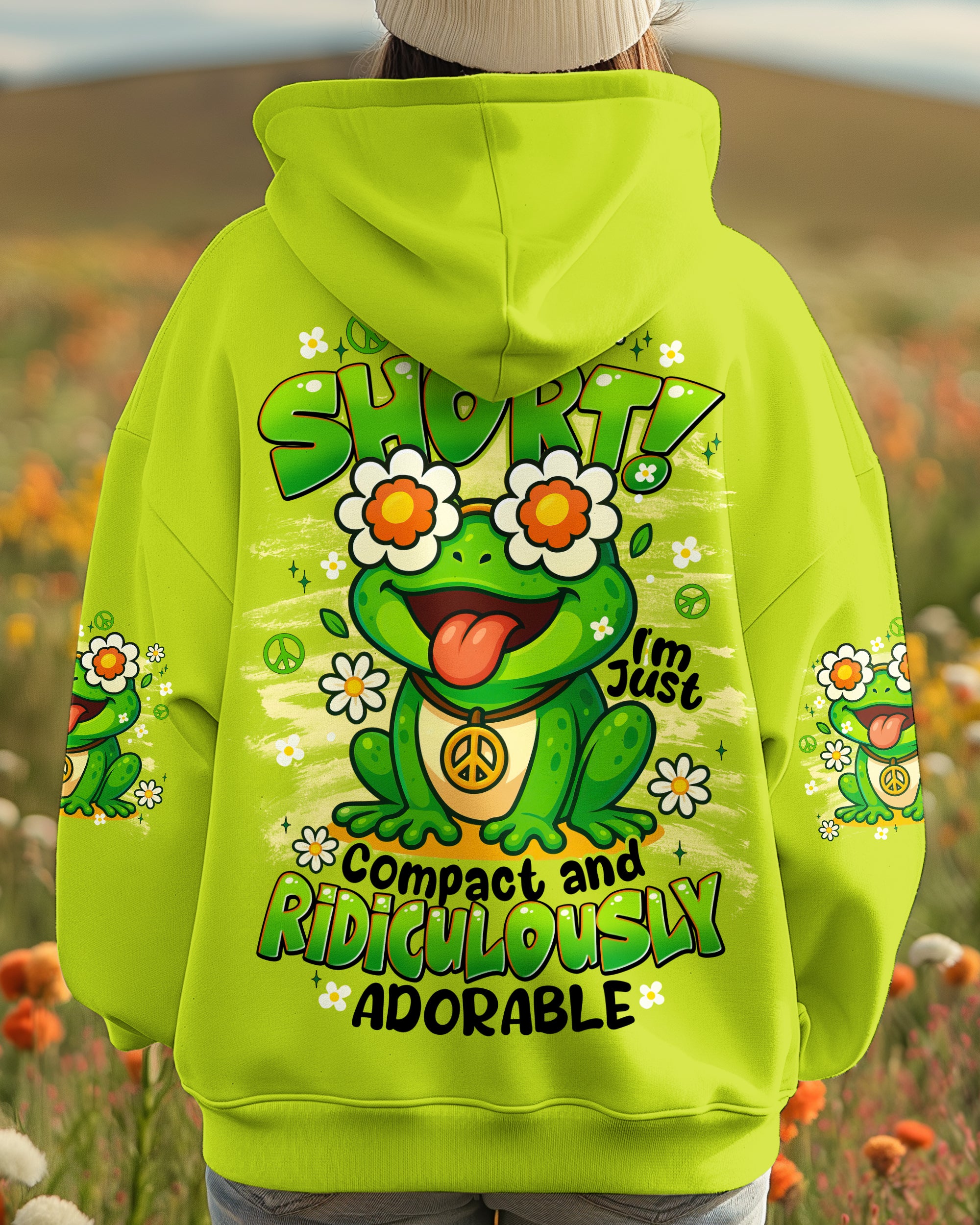 I'M NOT SHORT HIPPIE FROG ALL OVER PRINT - TYTD1108251