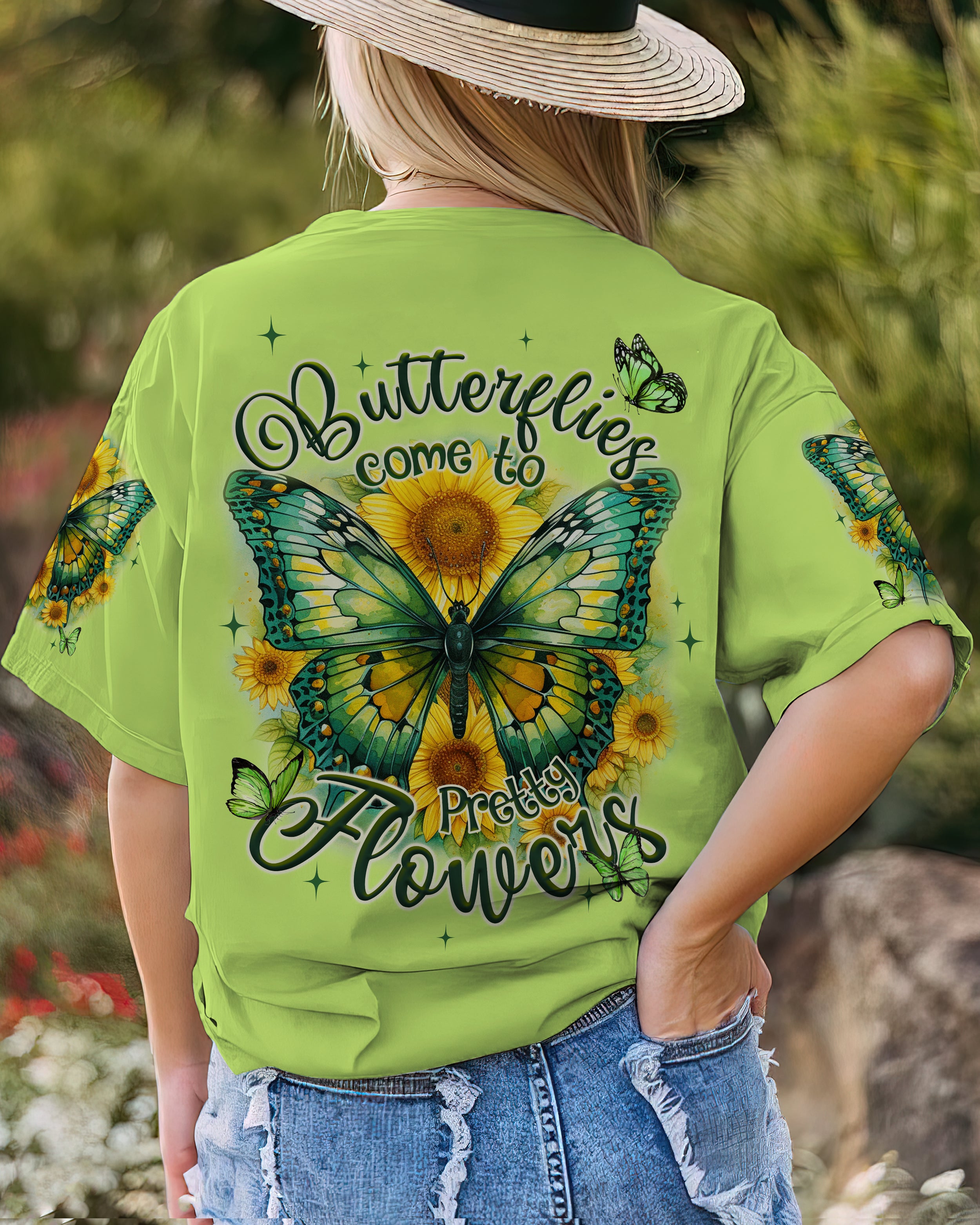 PRETTY FLOWERS BUTTERFLY ALL OVER PRINT - TYQY3108232