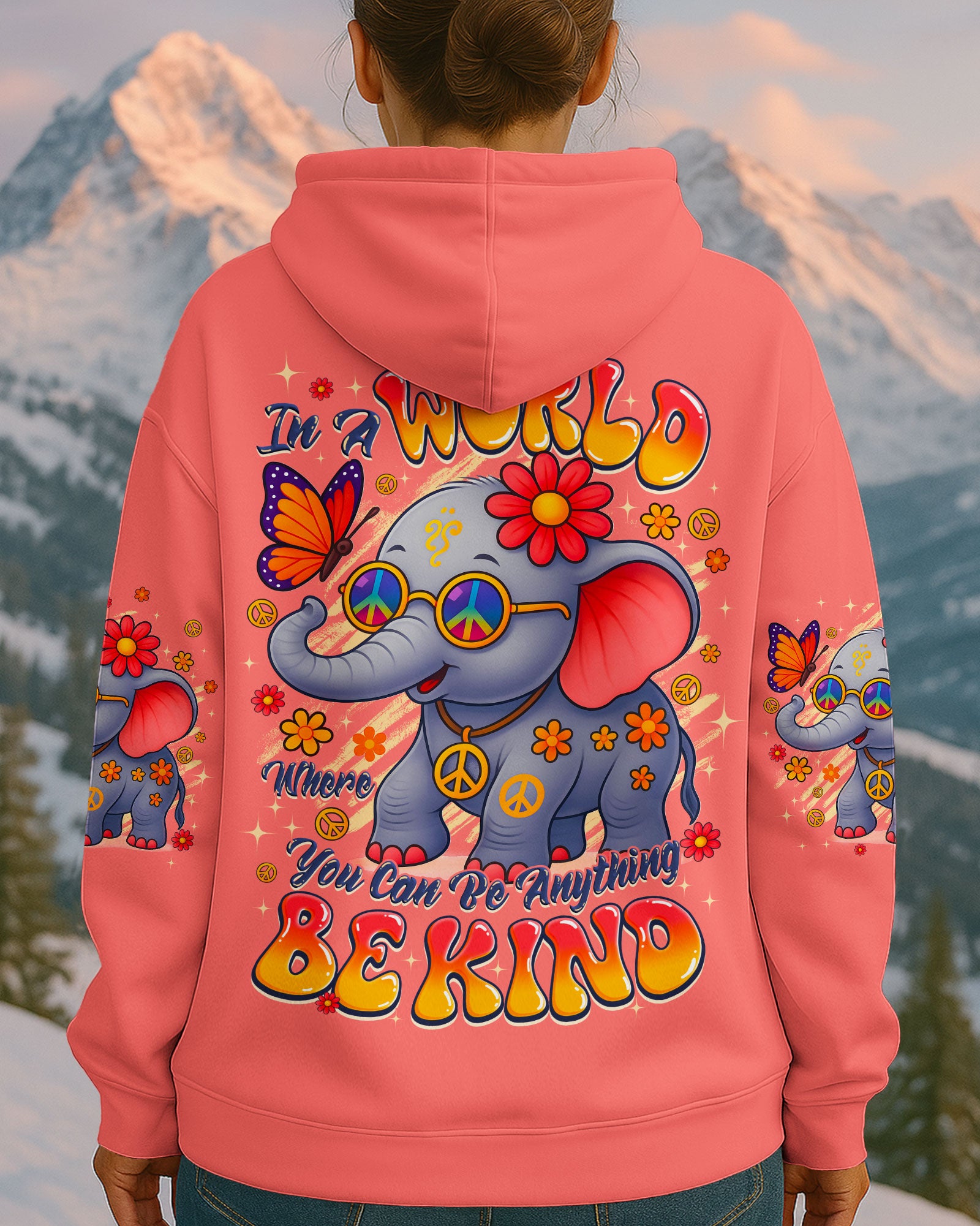 IN A WORLD WHERE YOU CAN BE ANYTHING BE KIND ELEPHANT ALL OVER PRINT - TYQY2507253