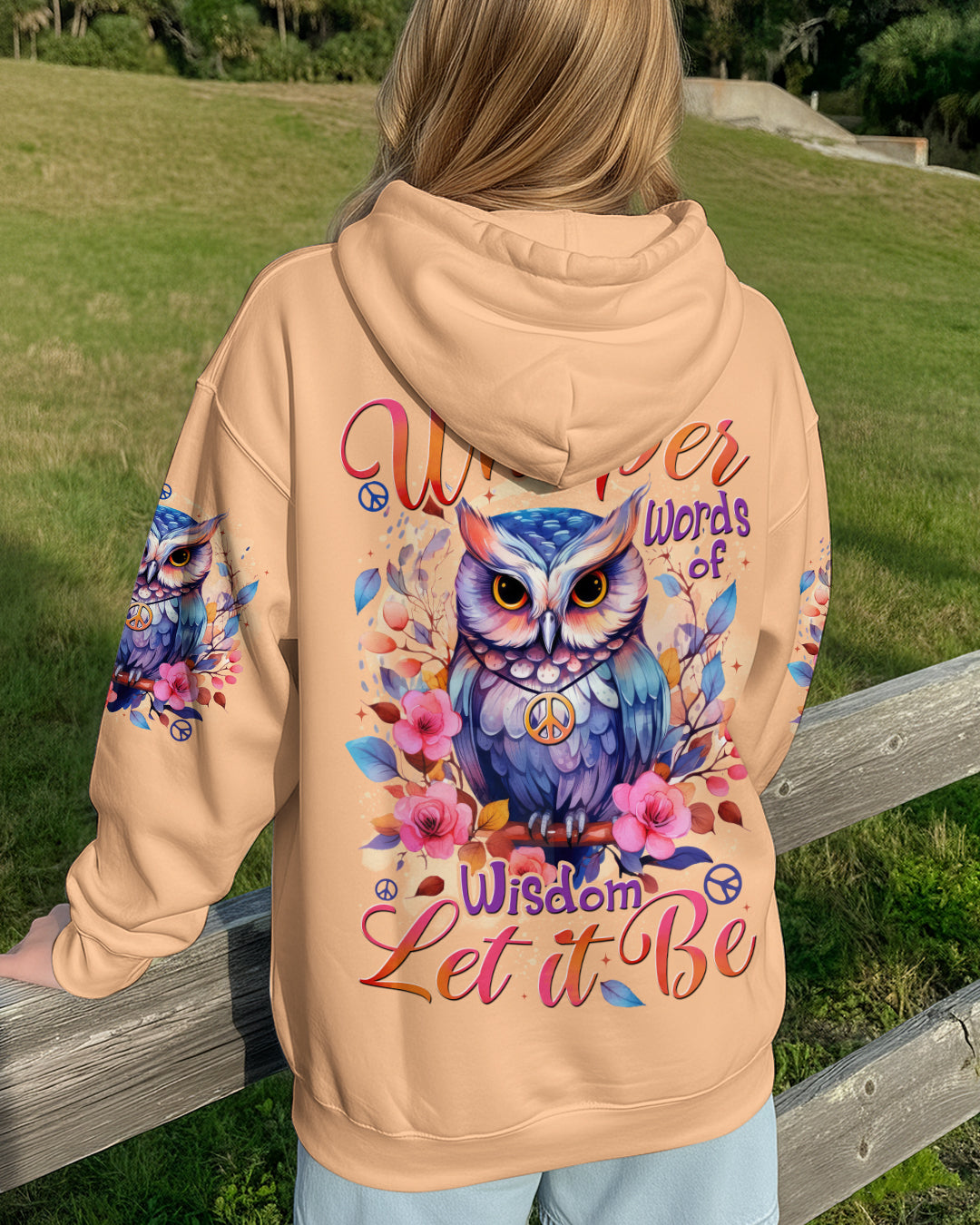 WHISPER WORDS OF WISDOM LET IT BE OWL ALL OVER PRINT - TYTD2810251