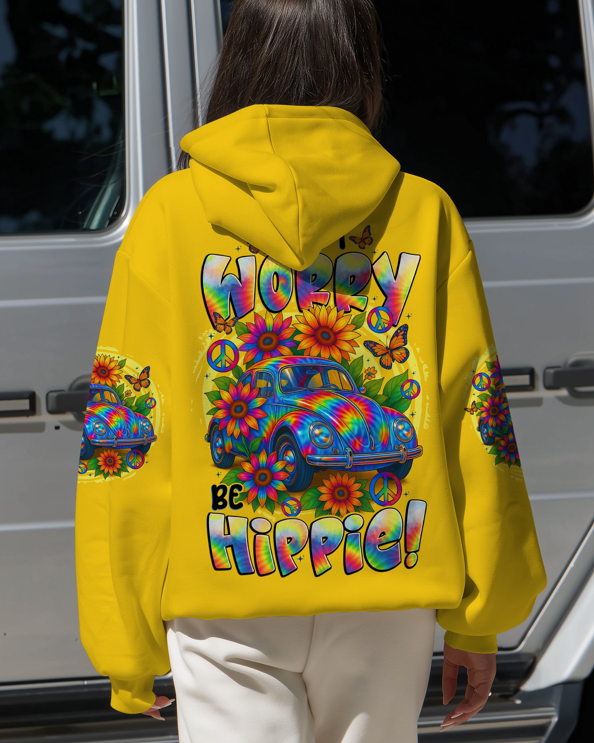 DON'T WORRY BE HIPPIE CAR ALL OVER PRINT - TYTD2608252