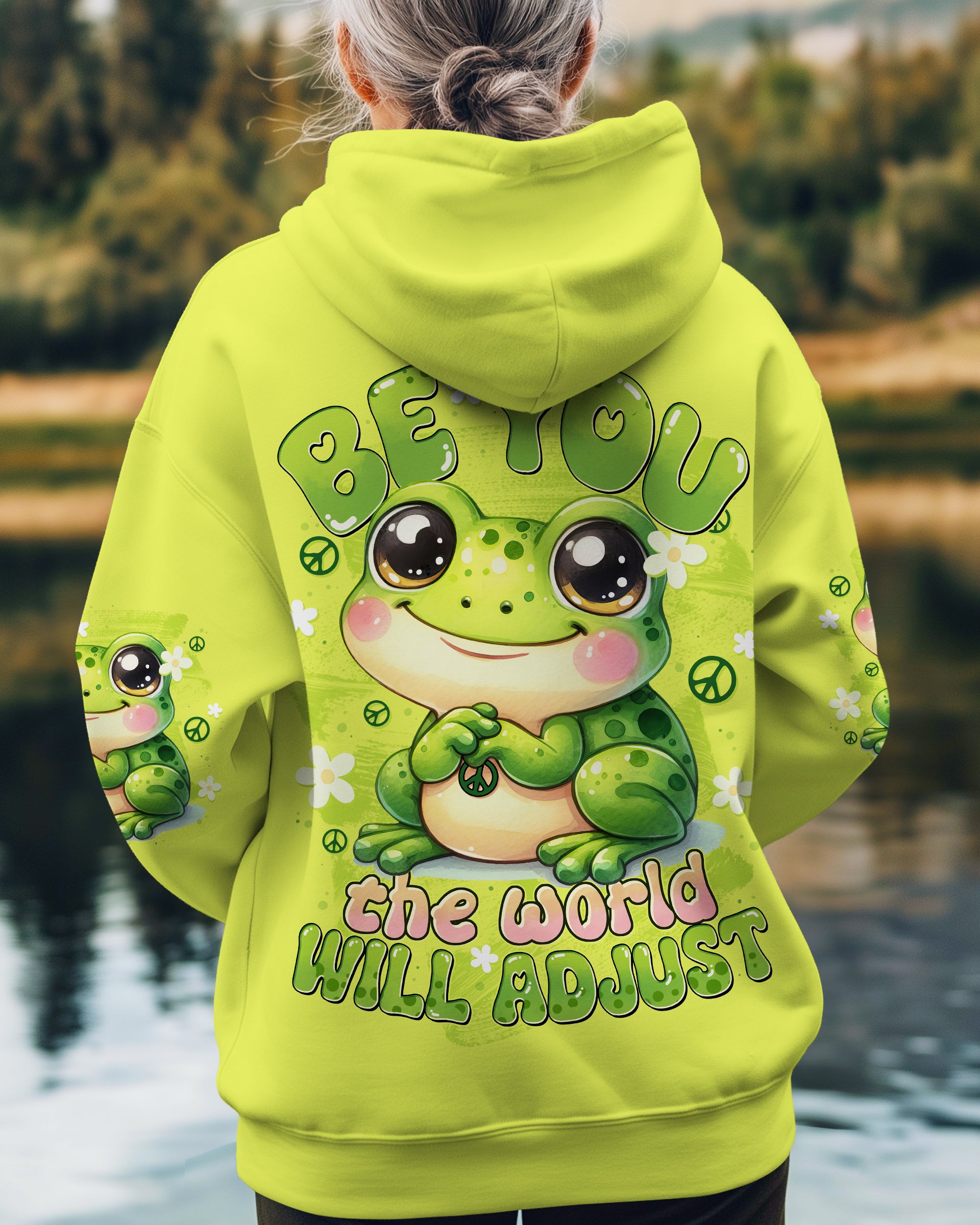 BE YOU THE WORLD WILL ADJUST FROG ALL OVER PRINT - TYTD0409253