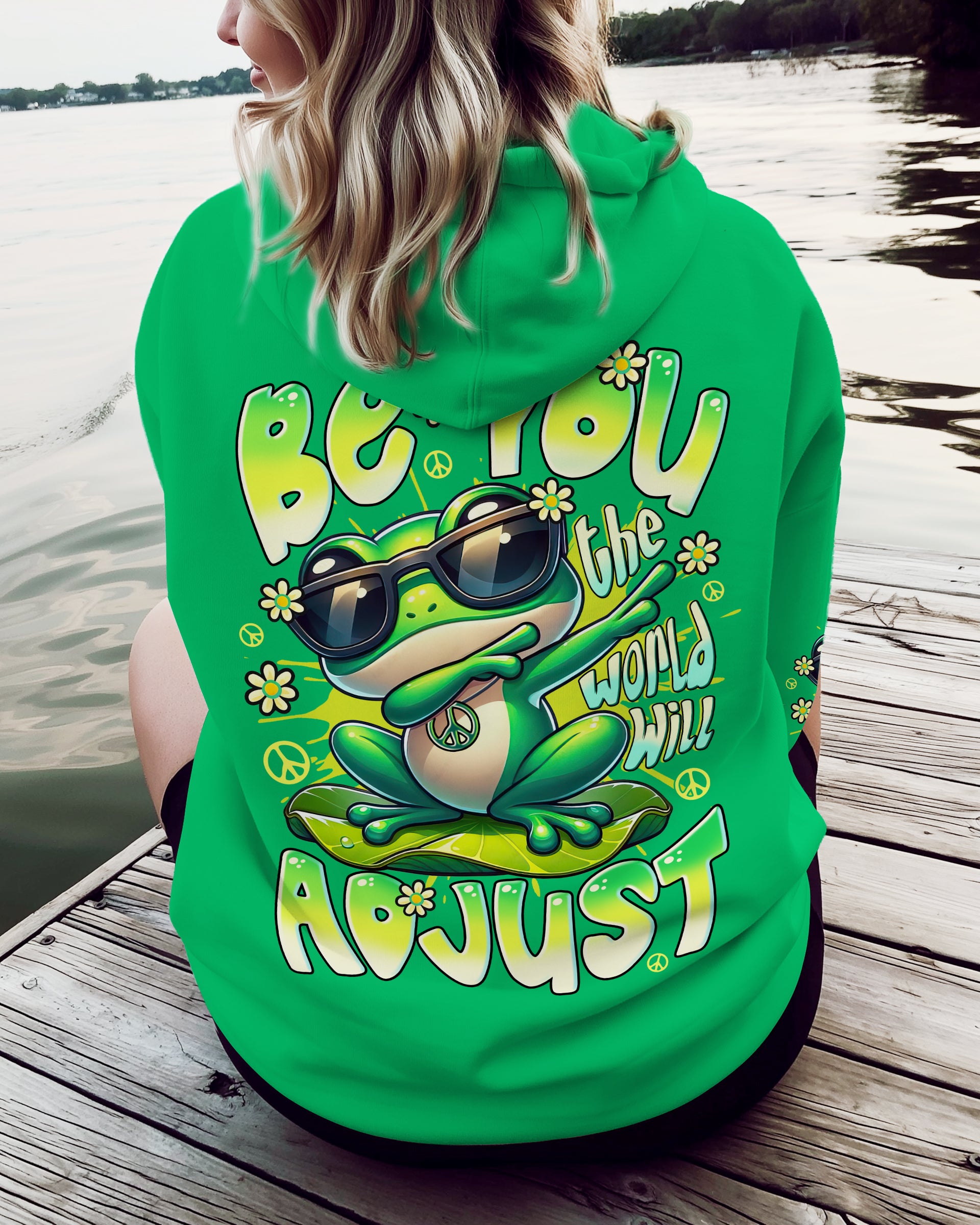 BE YOU THE WORLD WILL ADJUST FROG ALL OVER PRINT - TYTD2708253
