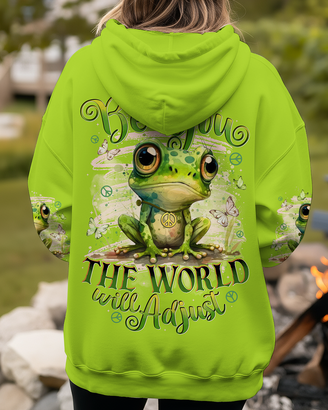 BE YOU THE WORLD  WILL ADJUST FROG ALL OVER PRINT - TYTD2010251