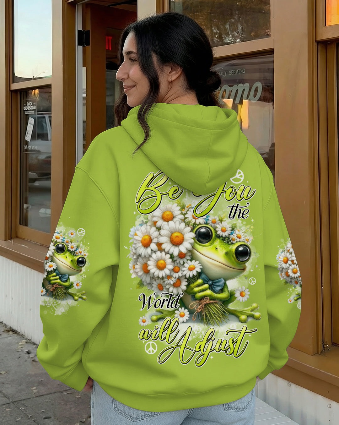 BE YOU THE WORLD WILL ADJUST FROG ALL OVER PRINT - TYTD1512251