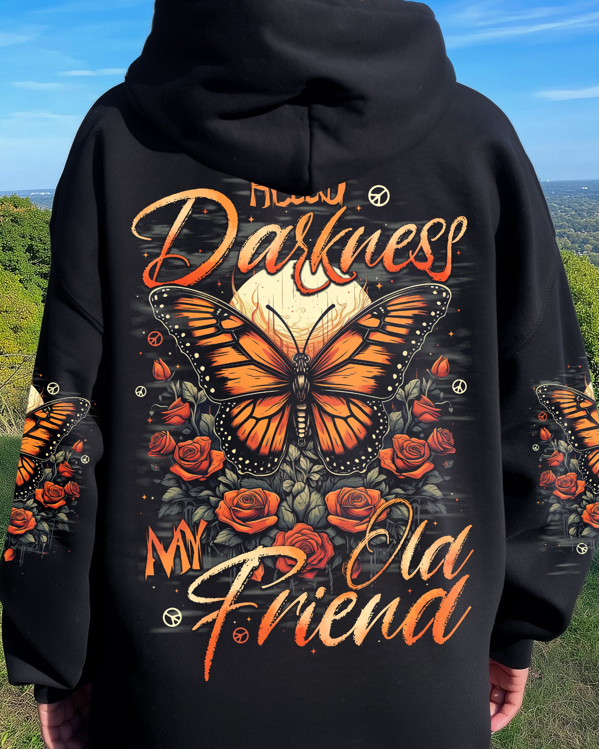HELLO DARKNESS MY OLD FRIEND BUTTERFLY ALL OVER PRINT - TYTD0710251