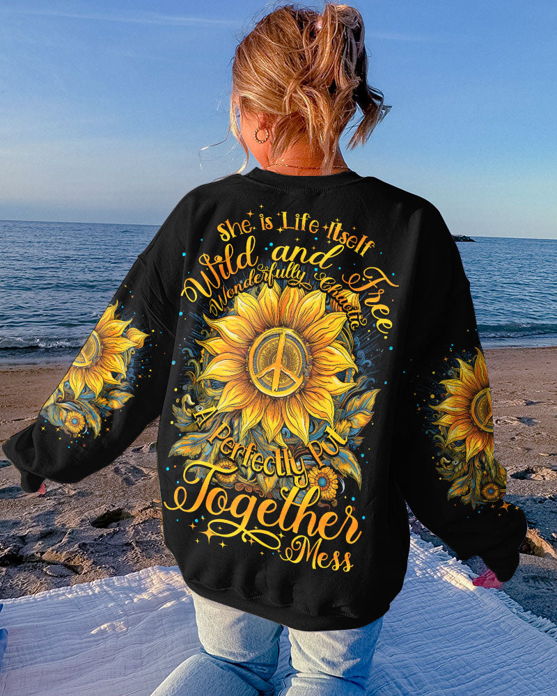 SHE IS LIFE ITSELF SUNFLOWER ALL OVER PRINT - TY3006235