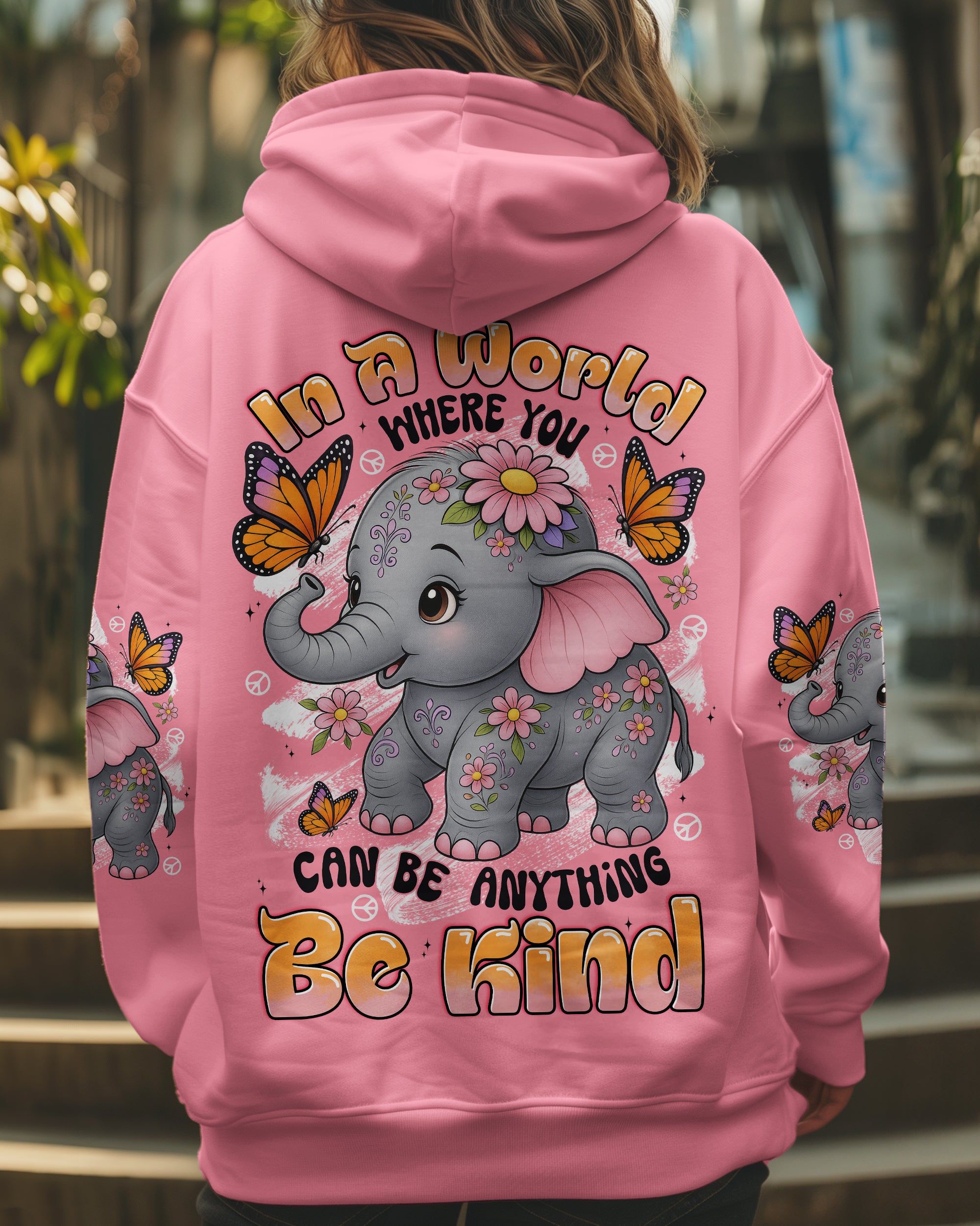 IN A WORLD WHERE YOU CAN BE ANYTHING BE KIND ELEPHANT ALL OVER PRINT - TYTD2407252