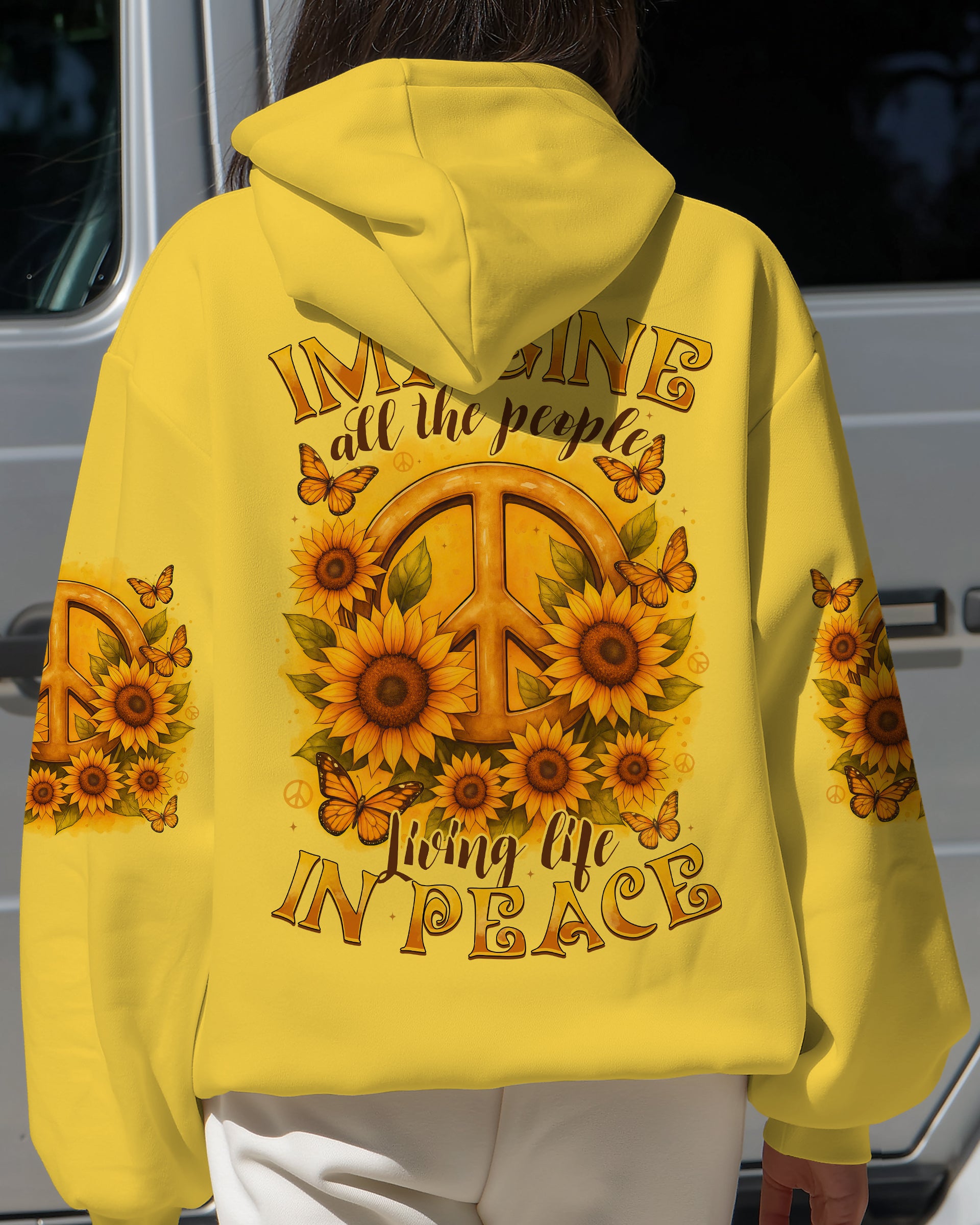 IMAGINE ALL THE PEOPLE LIVING LIFE IN PEACE SUNFLOWER ALL OVER PRINT - TYTD0810251