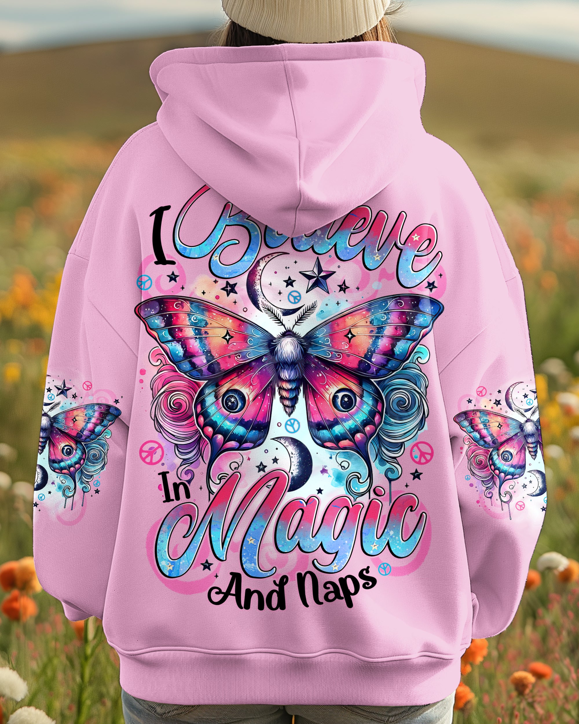 I BELIEVE IN MAGIC AND NAPS BUTTERFLY ALL OVER PRINT - TYTD0508254