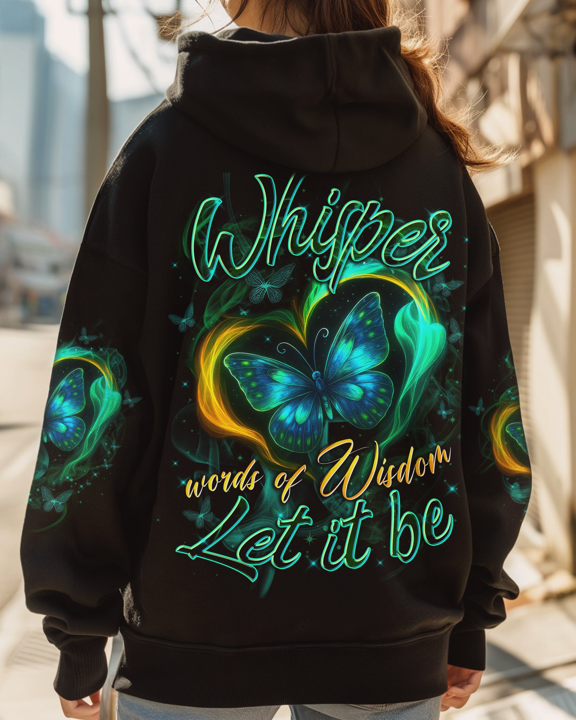 WHISPER WORDS OF WISDOM LET IT BE BUTTERFLY ALL OVER PRINT - TYTD2207252