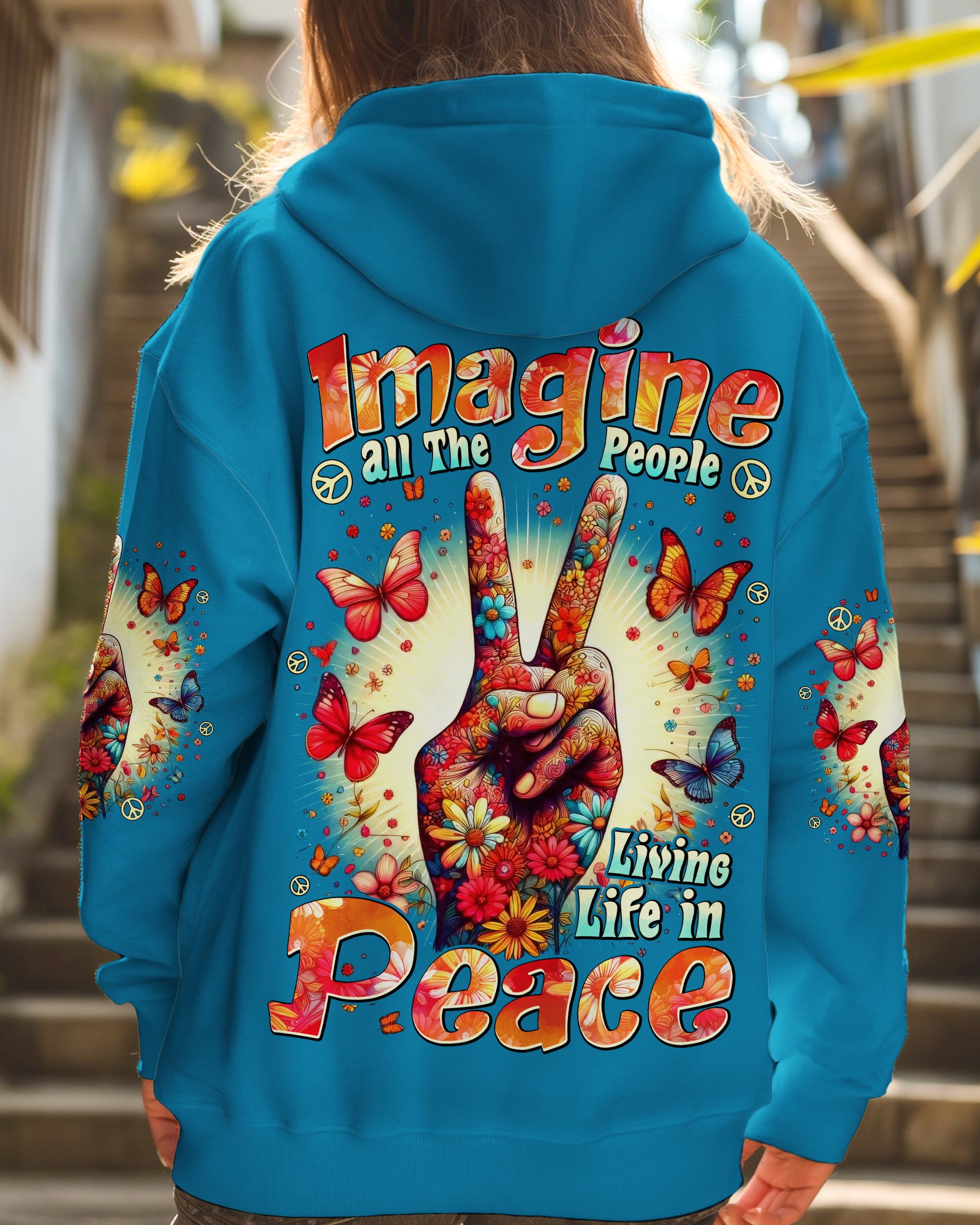 IMAGINE ALL THE PEOPLE LIVING LIFE IN PEACE TIE DYE ALL OVER PRINT - TYTD2706251