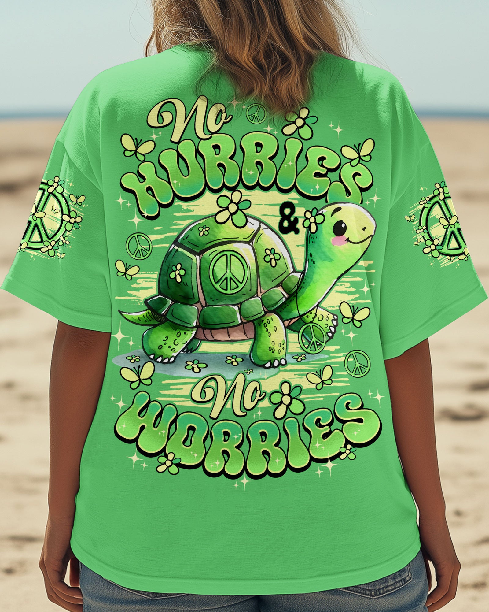 NO HURRIES AND NO WORRIES TURTLE ALL OVER PRINT - TY0509251