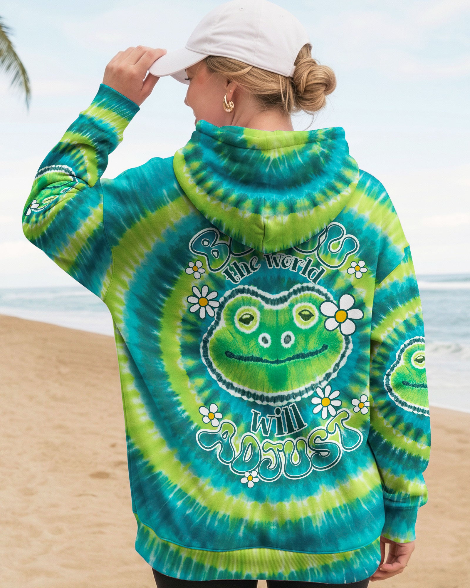 BE YOU THE WORLD WILL ADJUST FROG TIE DYE ALL OVER PRINT - TY1012251