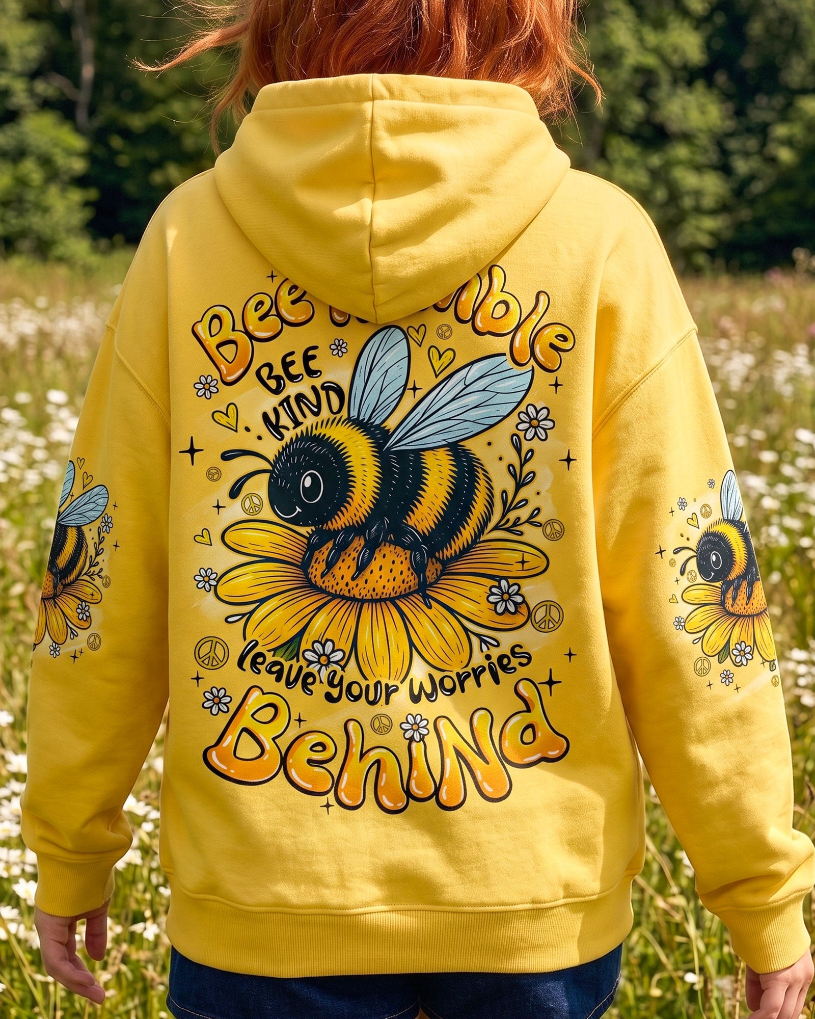 BEE HUMBLE BEE KIND LEAVE YOUR WORRIES BEHIND ALL OVER PRINT - TYQY1107262