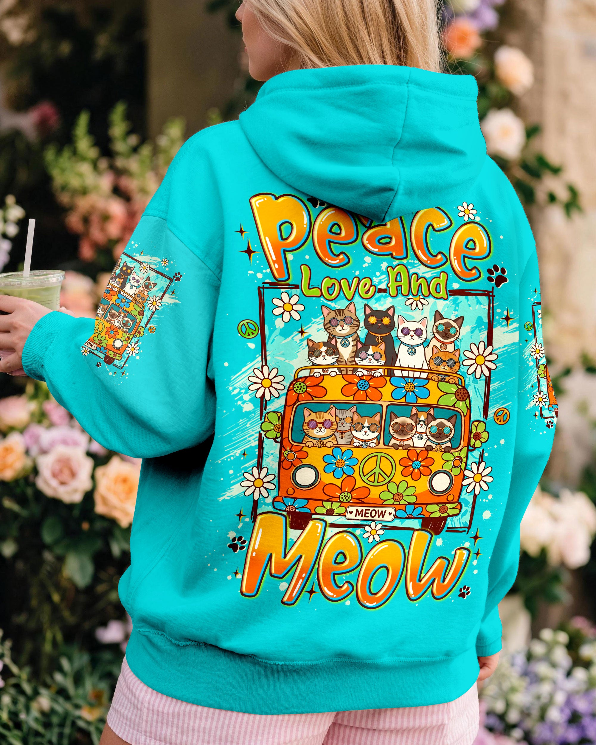 PEACE LOVE AND MEOW CATS ALL OVER PRINT - TYLN2407263