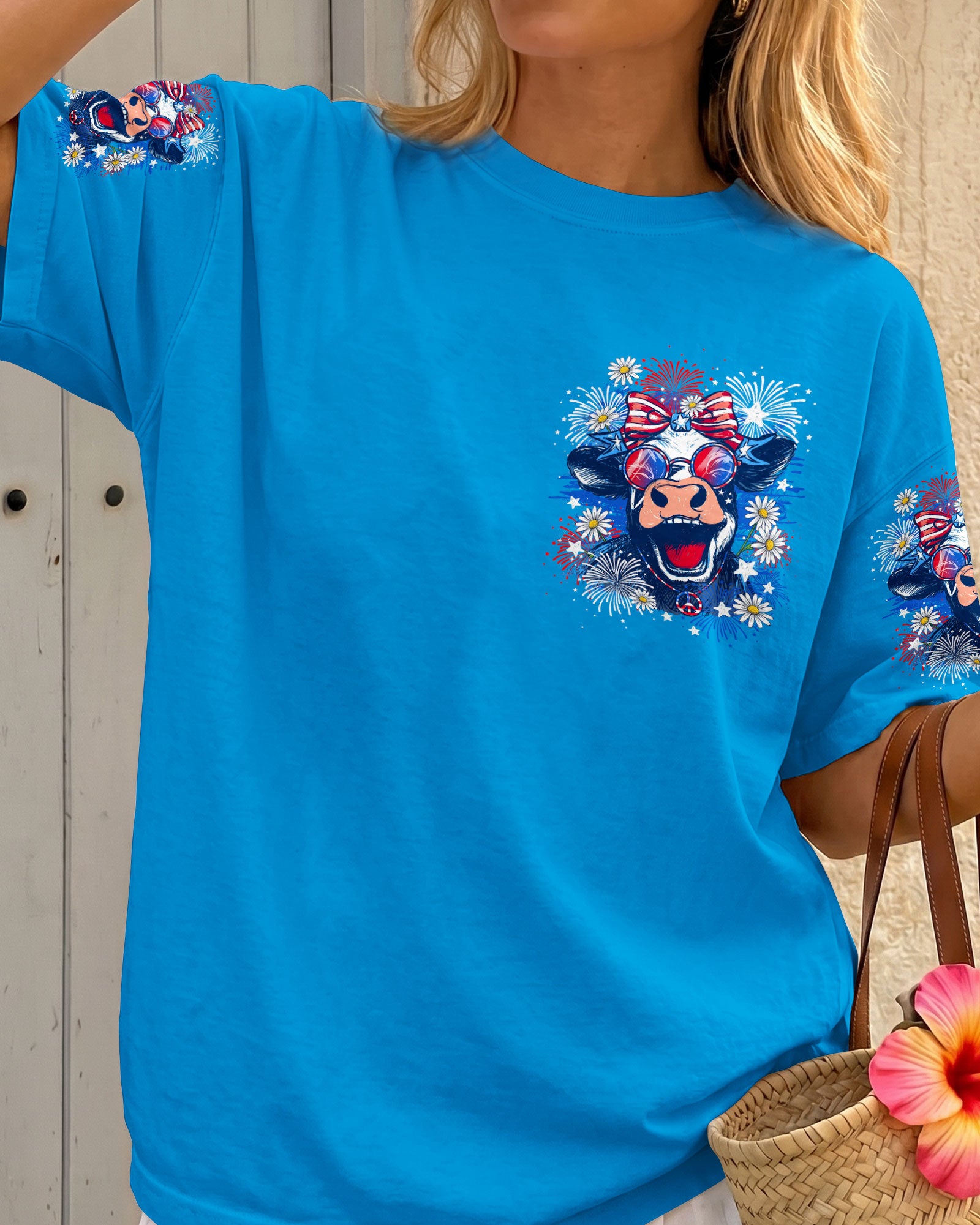 RED WHITE AND MOOO COW ALL OVER PRINT - TY0506262