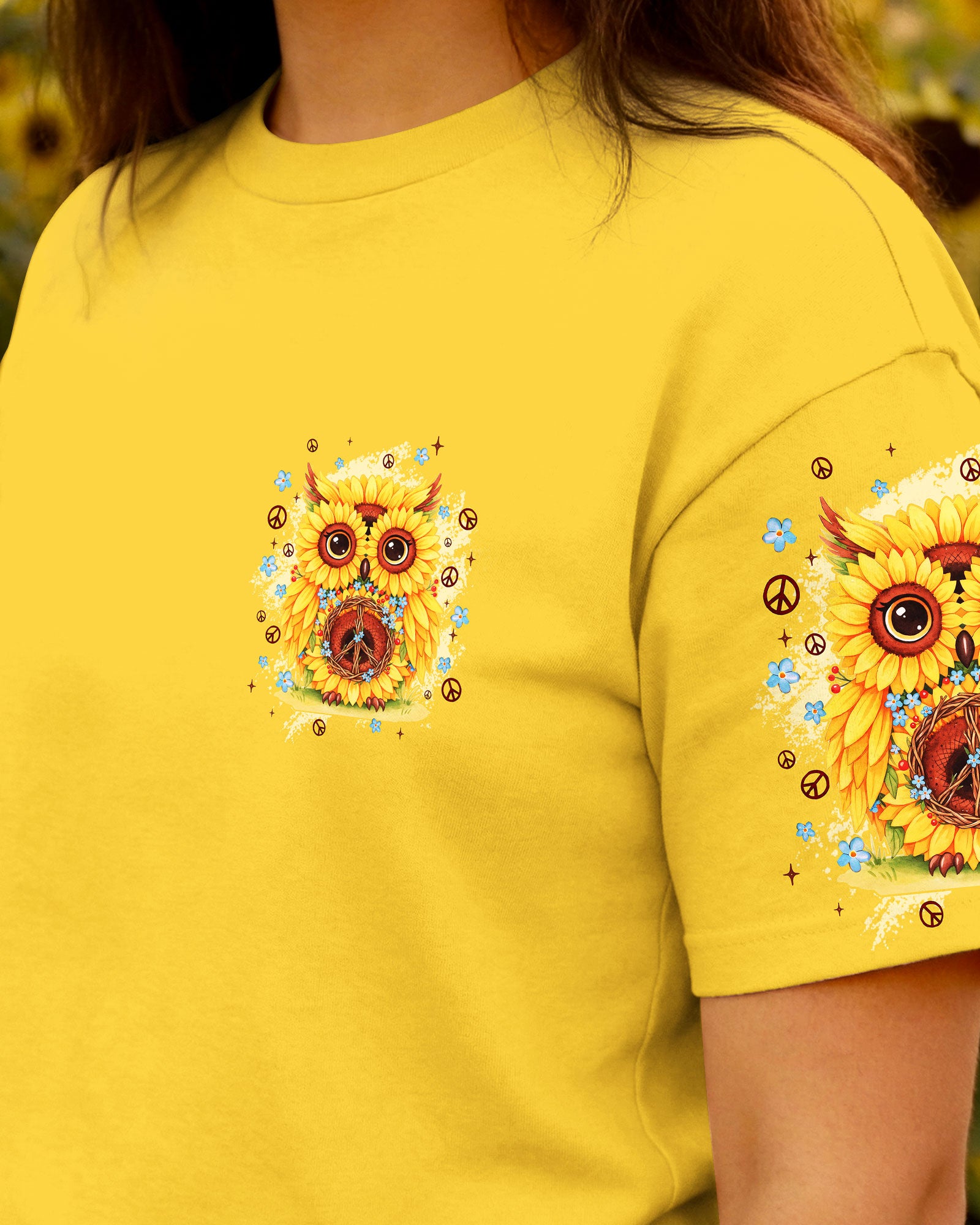 WHISPER WORDS OF WISDOM LET IT BE OWL SUNFLOWER ALL OVER PTINT - TYQY2303262