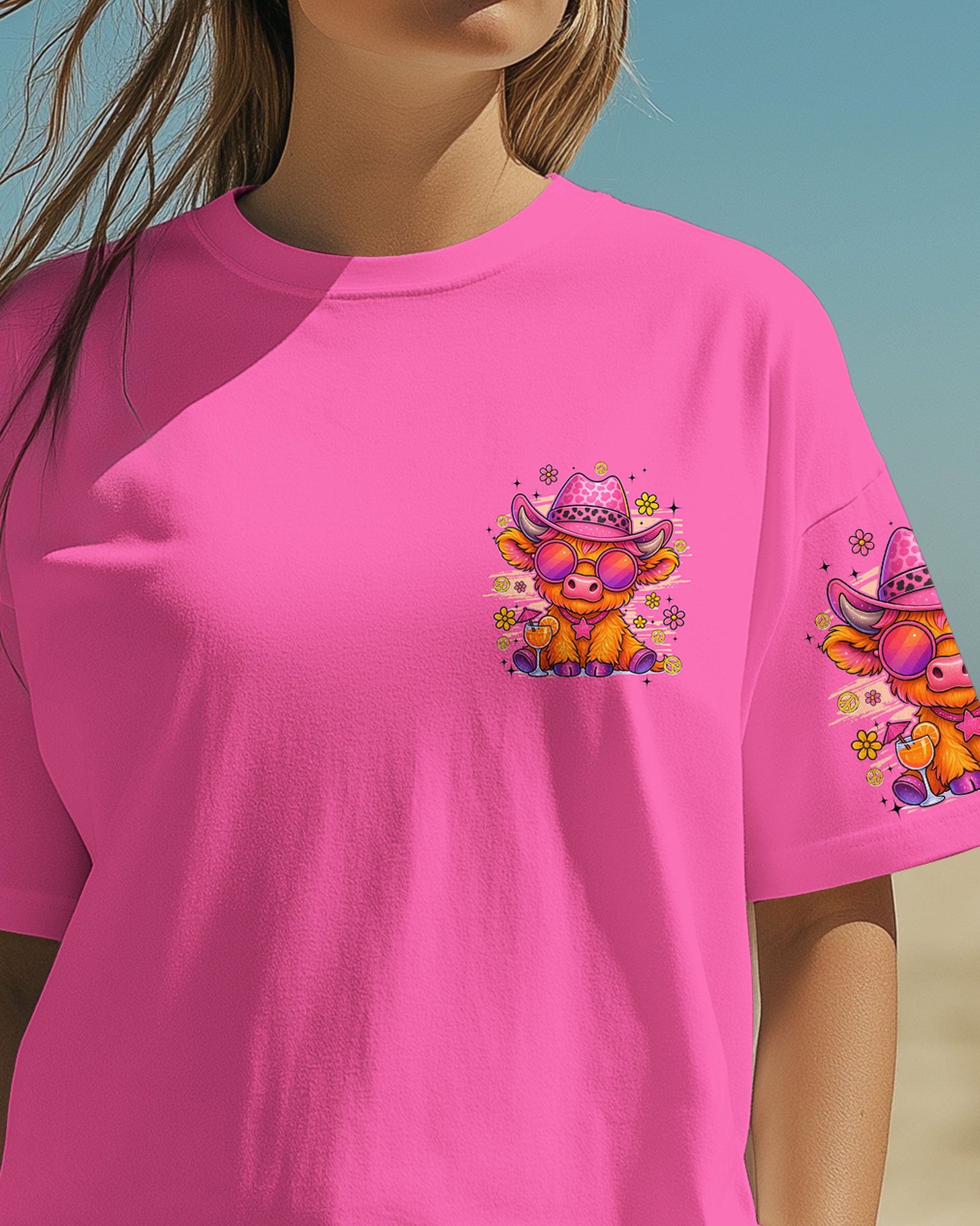 PRETTY IN PINK COW HIPPIE ALL OVER PRINT - TYQY3107253