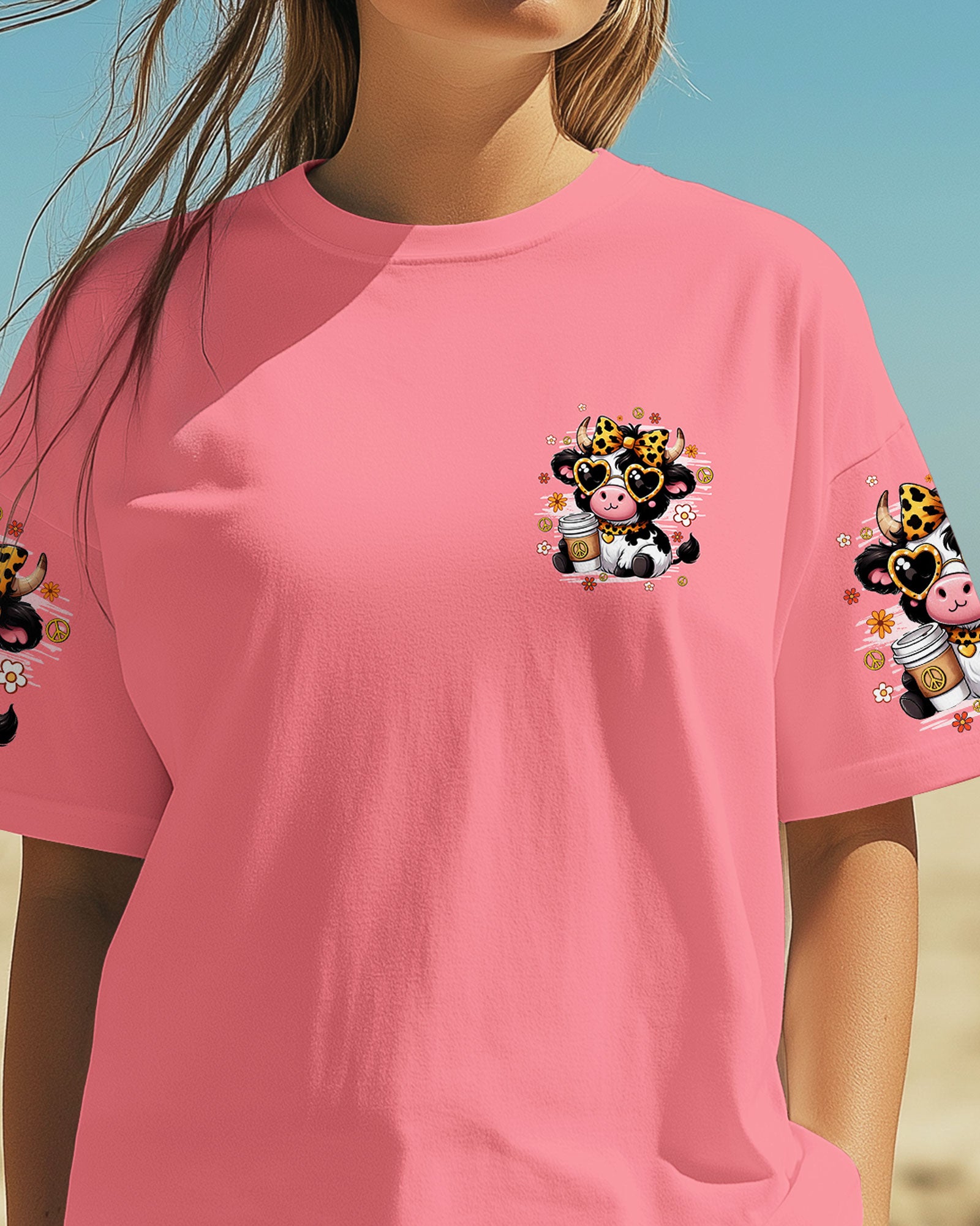 HEIFER BE TRIPPIN' COW HIPPIE ALL OVER PRINT - TYQY1607251