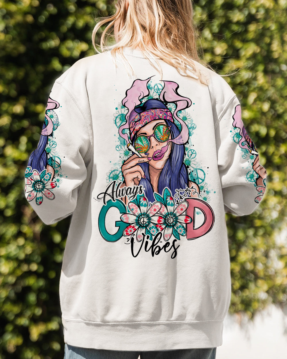 ALWAYS GOOD VIBES HIPPIE GIRL ALL OVER PRINT - TY0802231