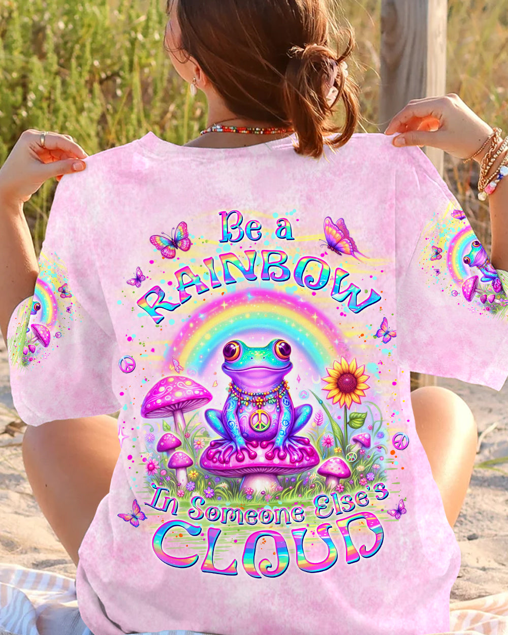 BE A RAINBOW IN SOMEONE ELSE'S CLOUD FROG ALL OVER PRINT - YHKD0705243