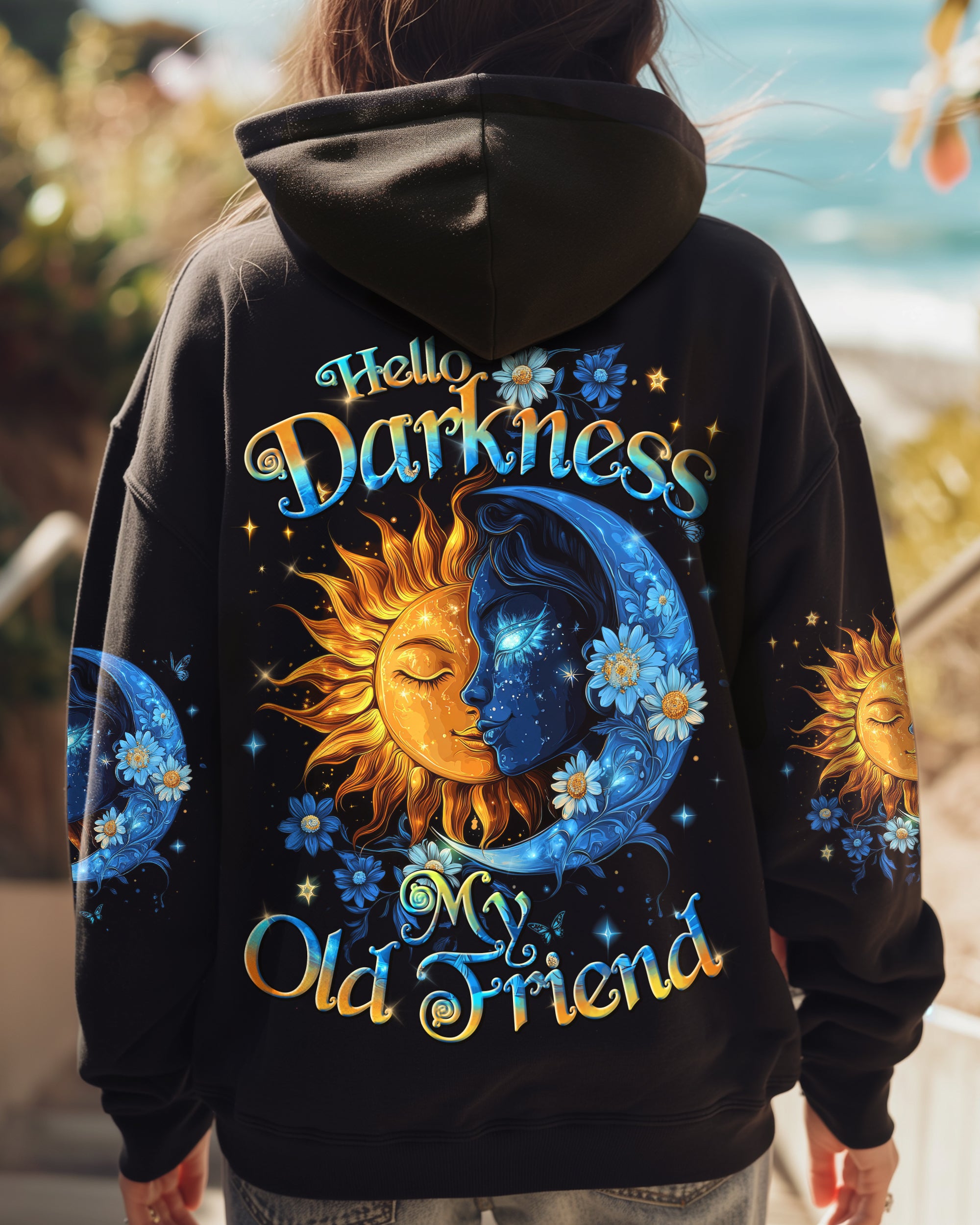 HELLO DARKNESS MY OLD FRIEND SUN AND MOON ALL OVER PRINT - TYTD1712242